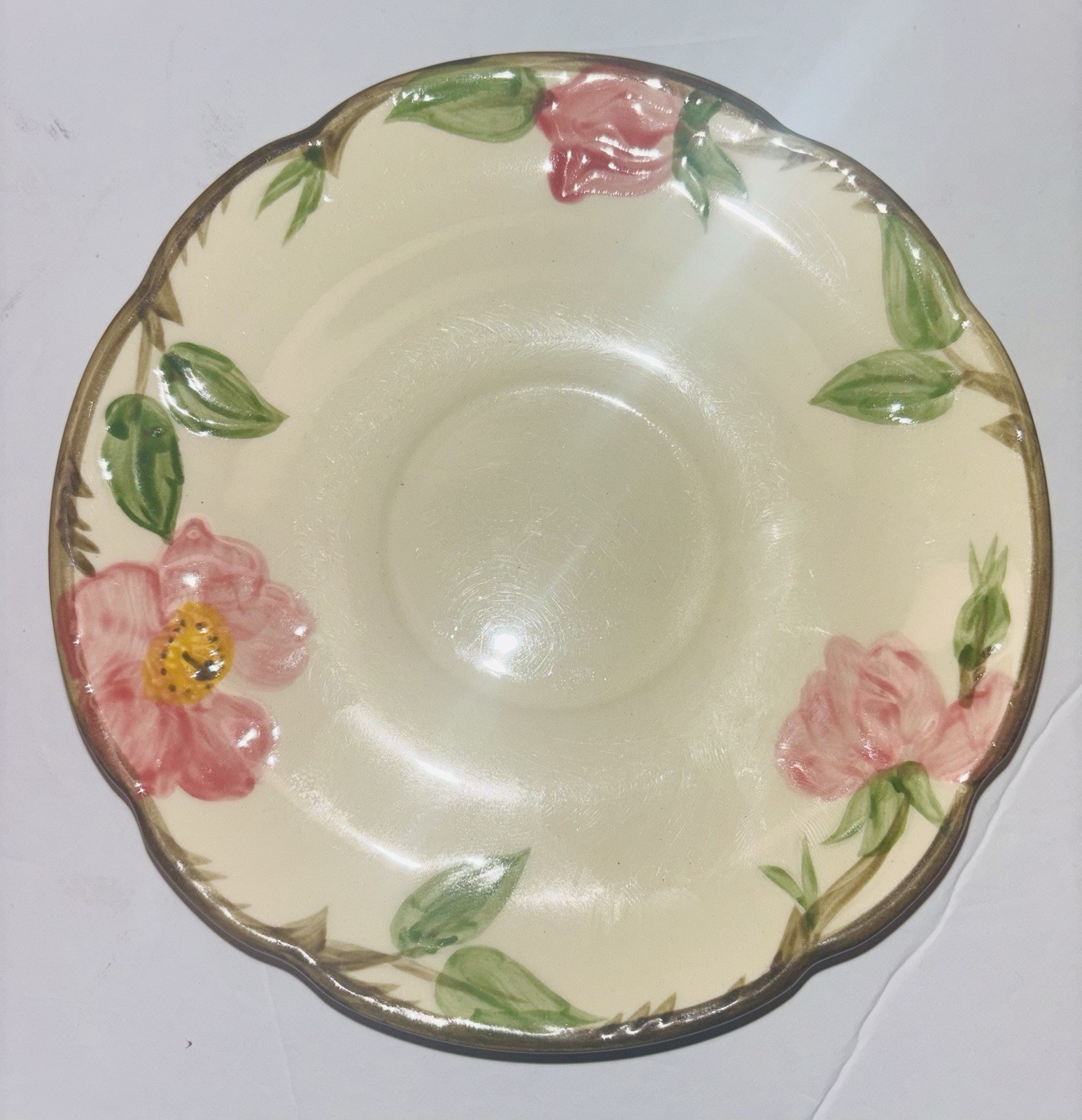 Franciscan Desert Rose Teacup & Saucer Vintage Hand Painted USA China Tea Cup