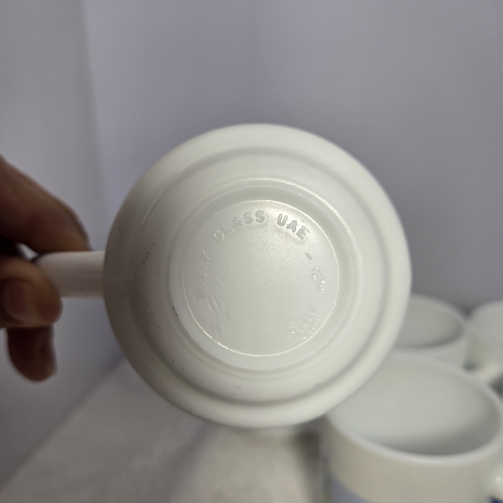 Vtg RAk Tea Cups Set Of 6 Small Ceramic Blue River 250ml Blue Floral Print UAE