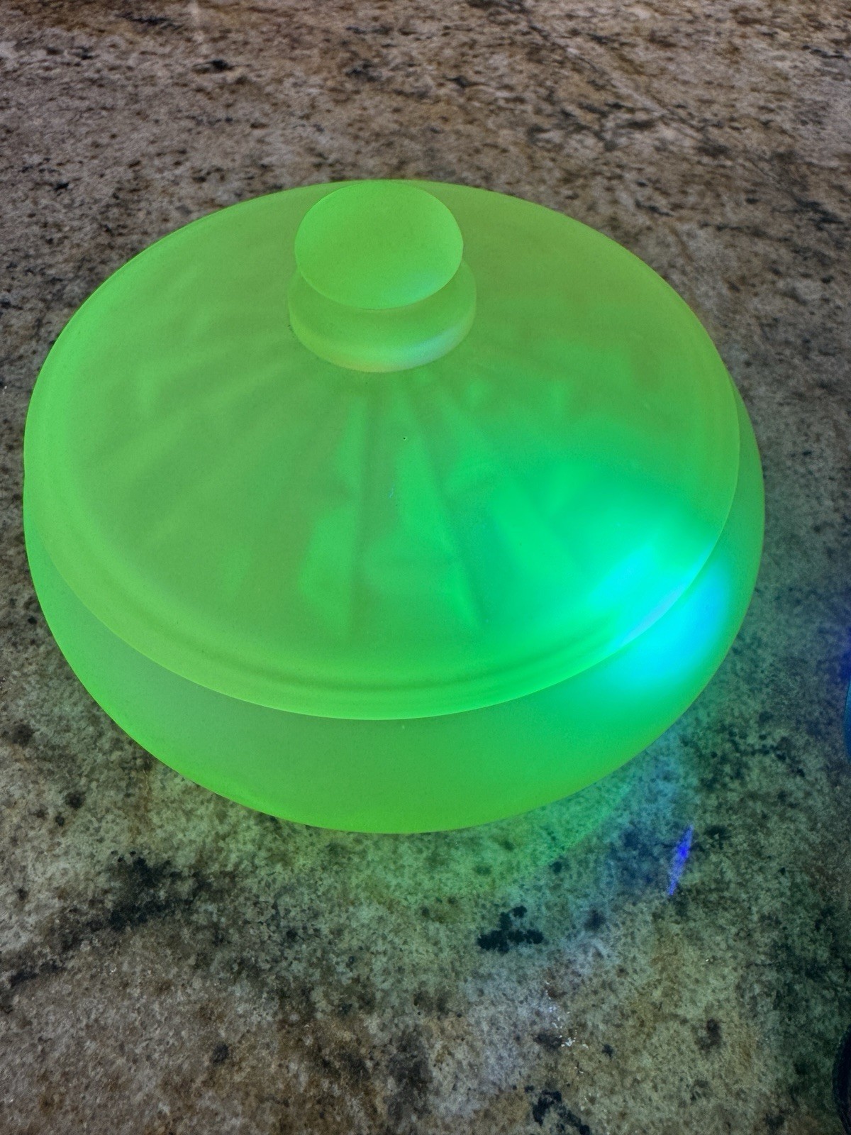 Vintage Tiffin Canary Satin Vaseline Uranium Glass Covered Dish Bon Bon 6” UV