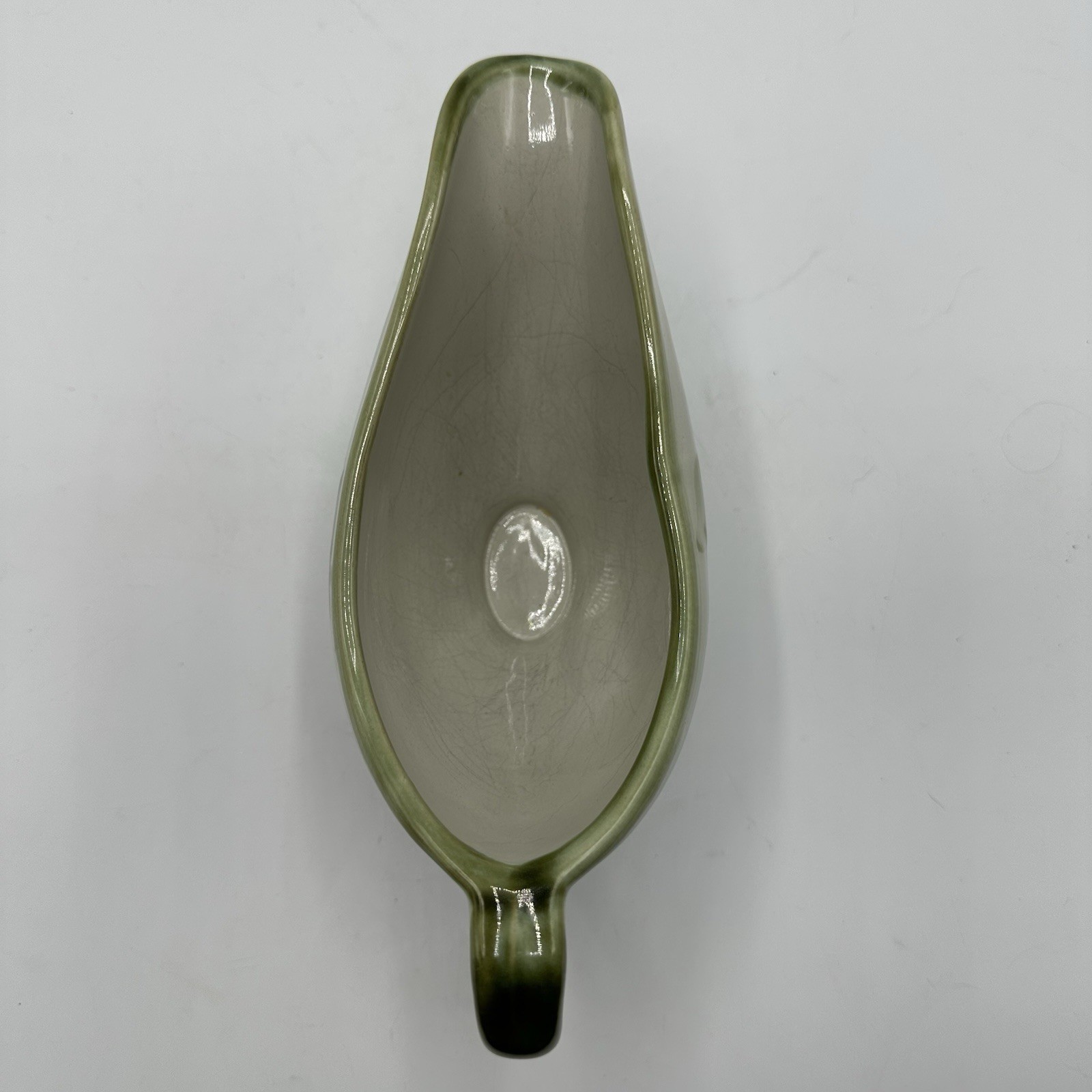 Vintage Louisville Stoneware Gravy Boat Harvest Pear Pottery 9″