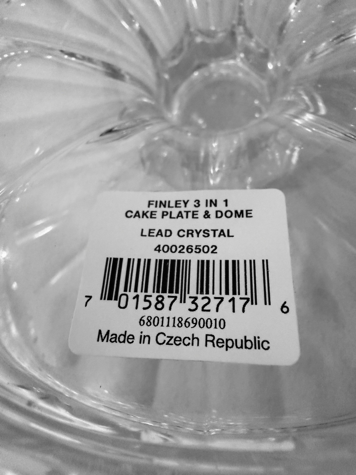NEW Marquis Waterford Crystal 3 in 1 Cake Plate Stand Dome Lid Punch Bowl w/Tag