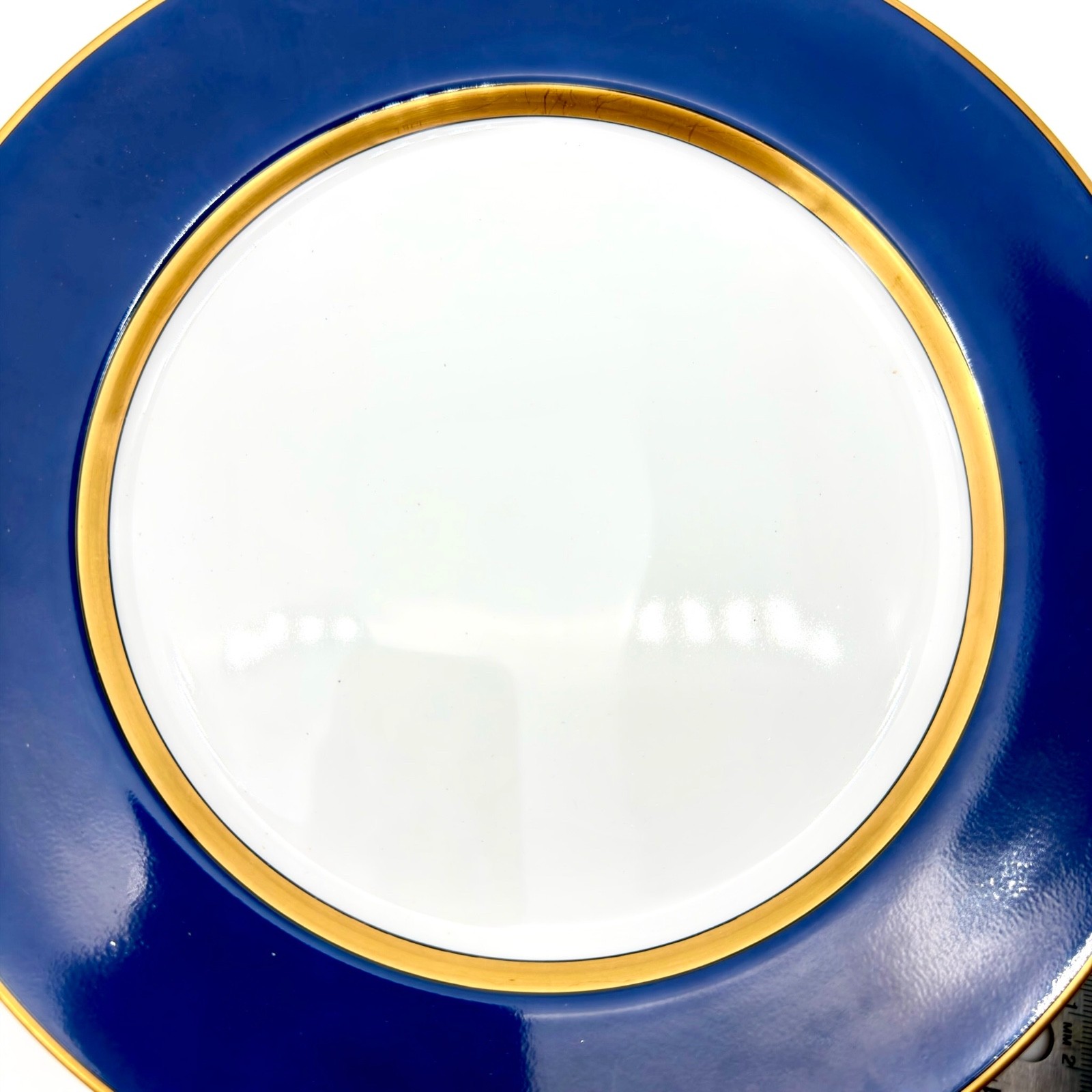 Fitz & Floyd Renaissance Cobalt Blue Dinner Plates 10 1/4″ Gold Trim 1978 Set 4