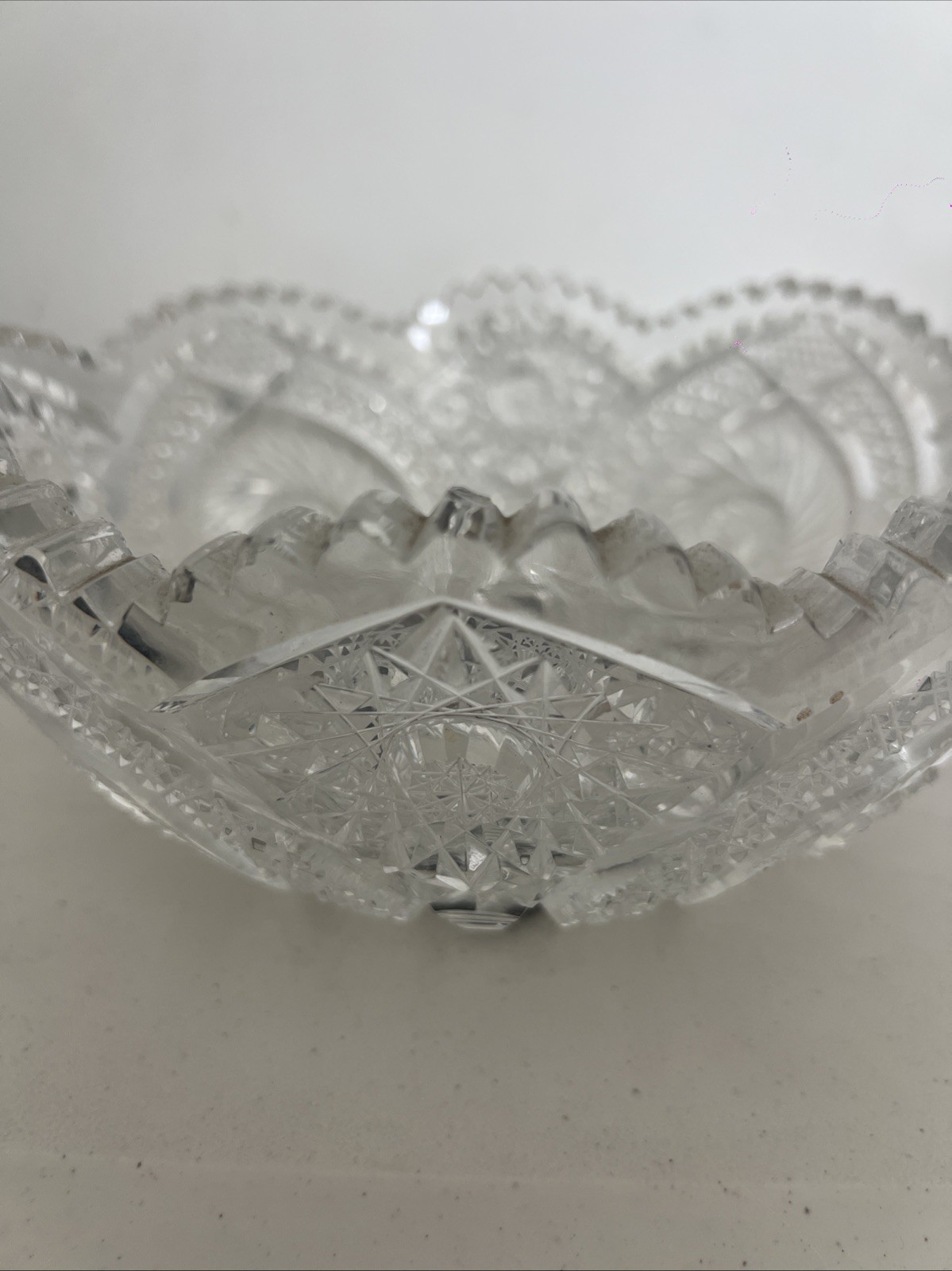American Brilliant Period Cut Glass Crystal Bowl ABP Deep Cut c.1900