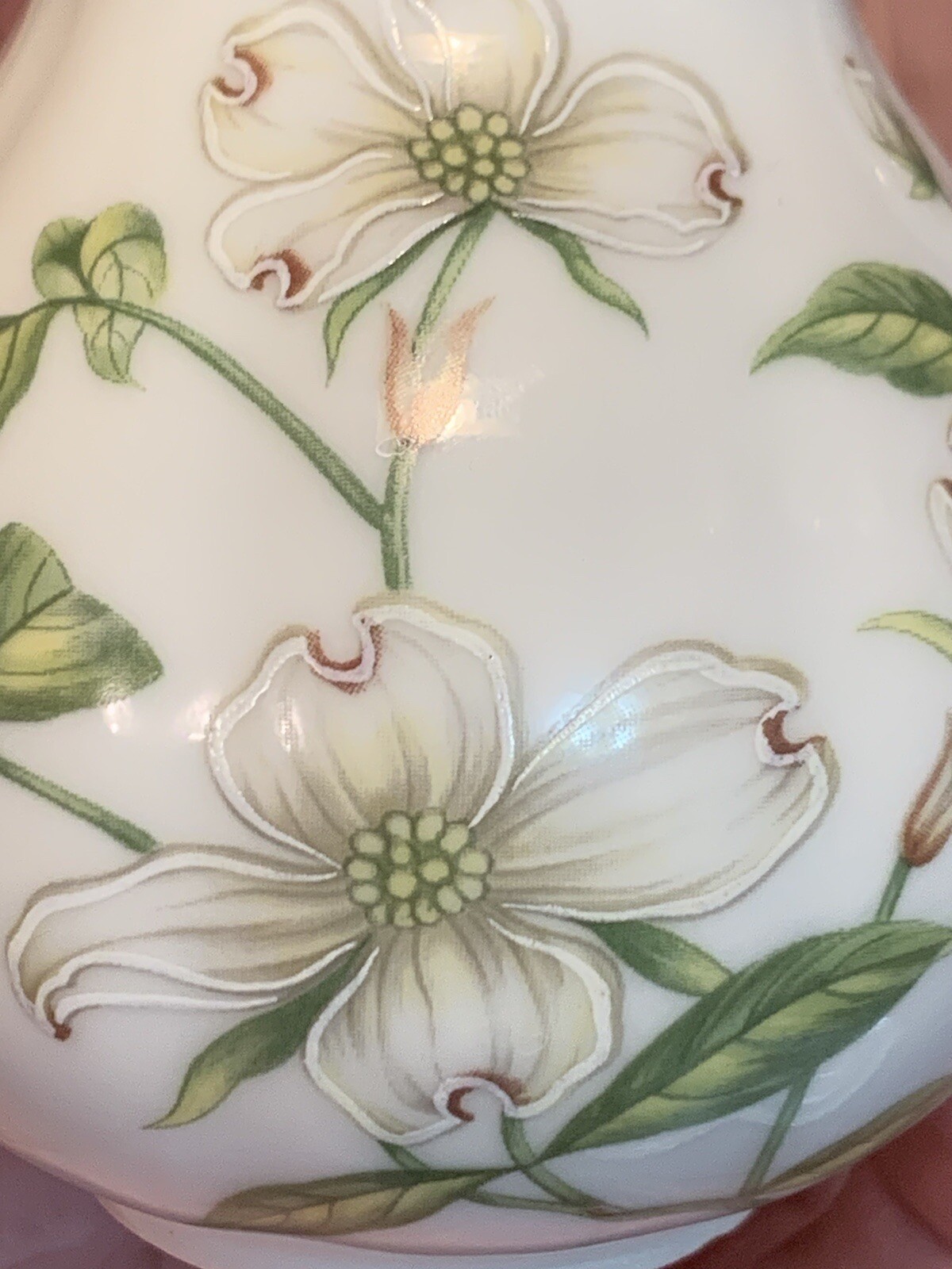 Lefton China ~ Dogwood Design *mini* Creamer and Saucer Set ~ Japan
