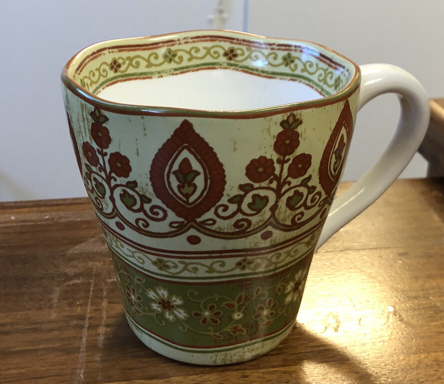 222 FIFTH – 1 Porcelain Fine China Coffee Mug /Cup KASHMIR Pattern 12oz -4.25″ H