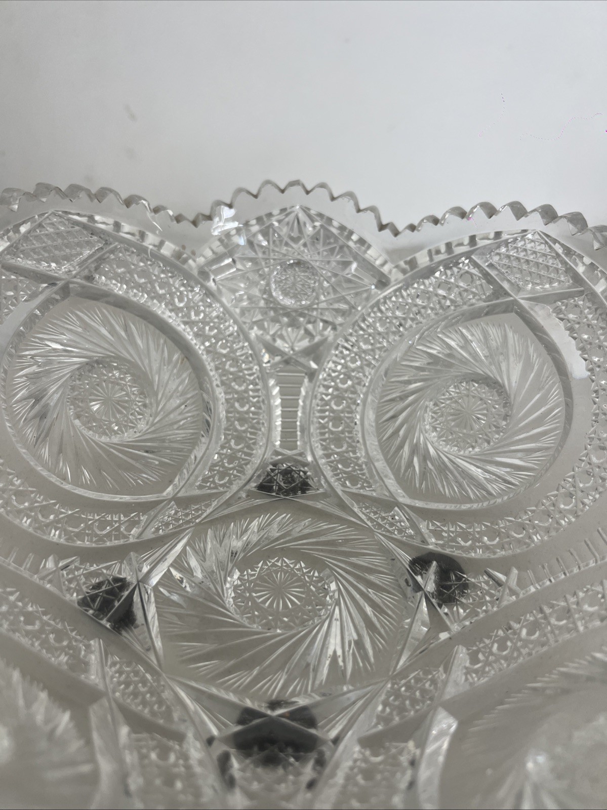 American Brilliant Period Cut Glass Crystal Bowl ABP Deep Cut c.1900
