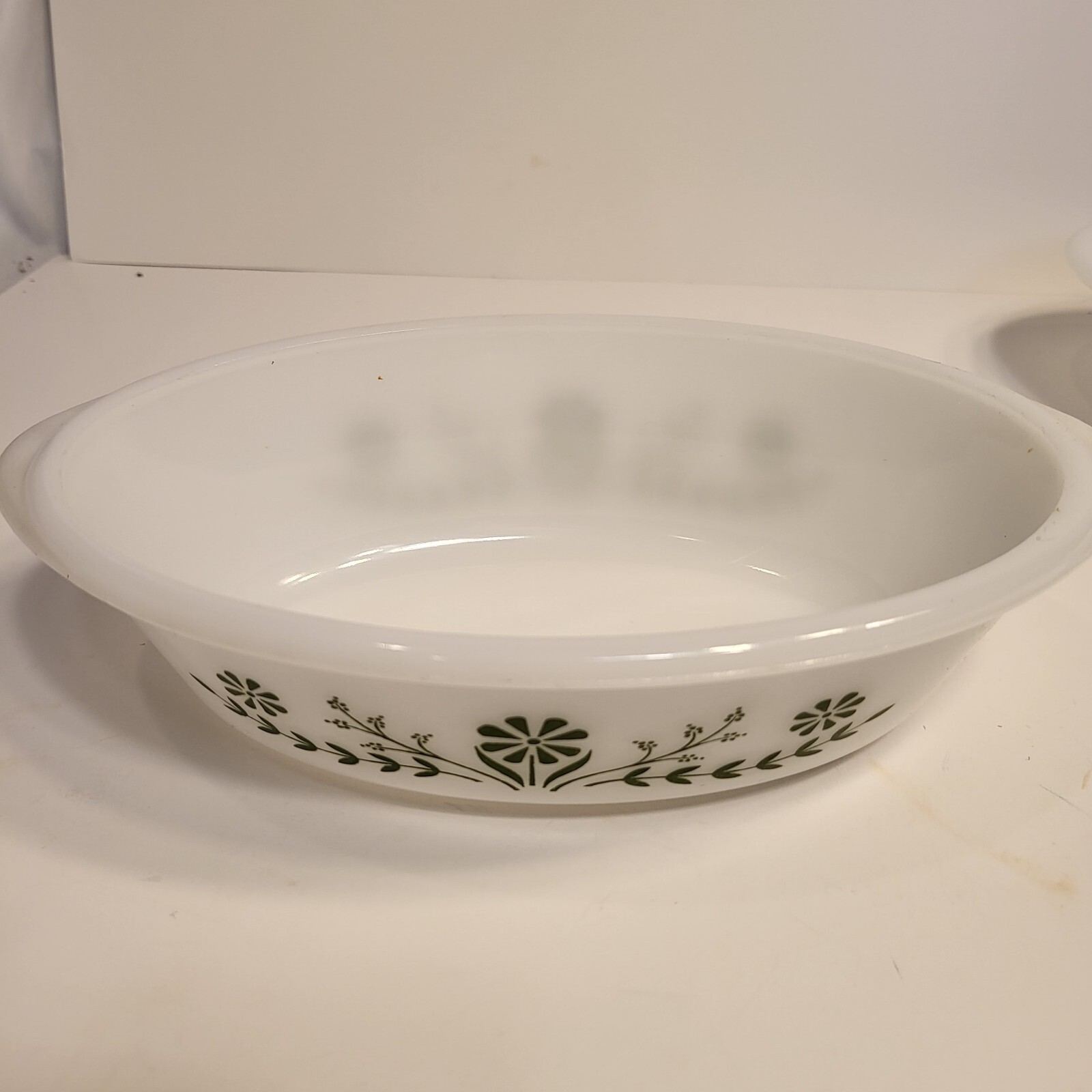 Lot 3 Glasbake Casserole Dish J235 J2066 J2352 1 QT , 1 1/2 QT Green Daisy Milk