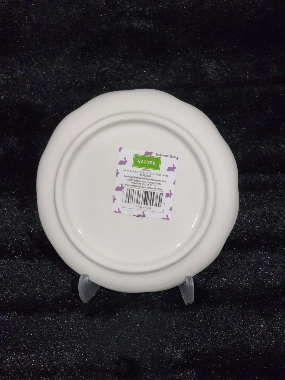 4 Pink White Floral Bunny Striped Tidbit Plates 4.4″ Ceramic Easter Watercolor
