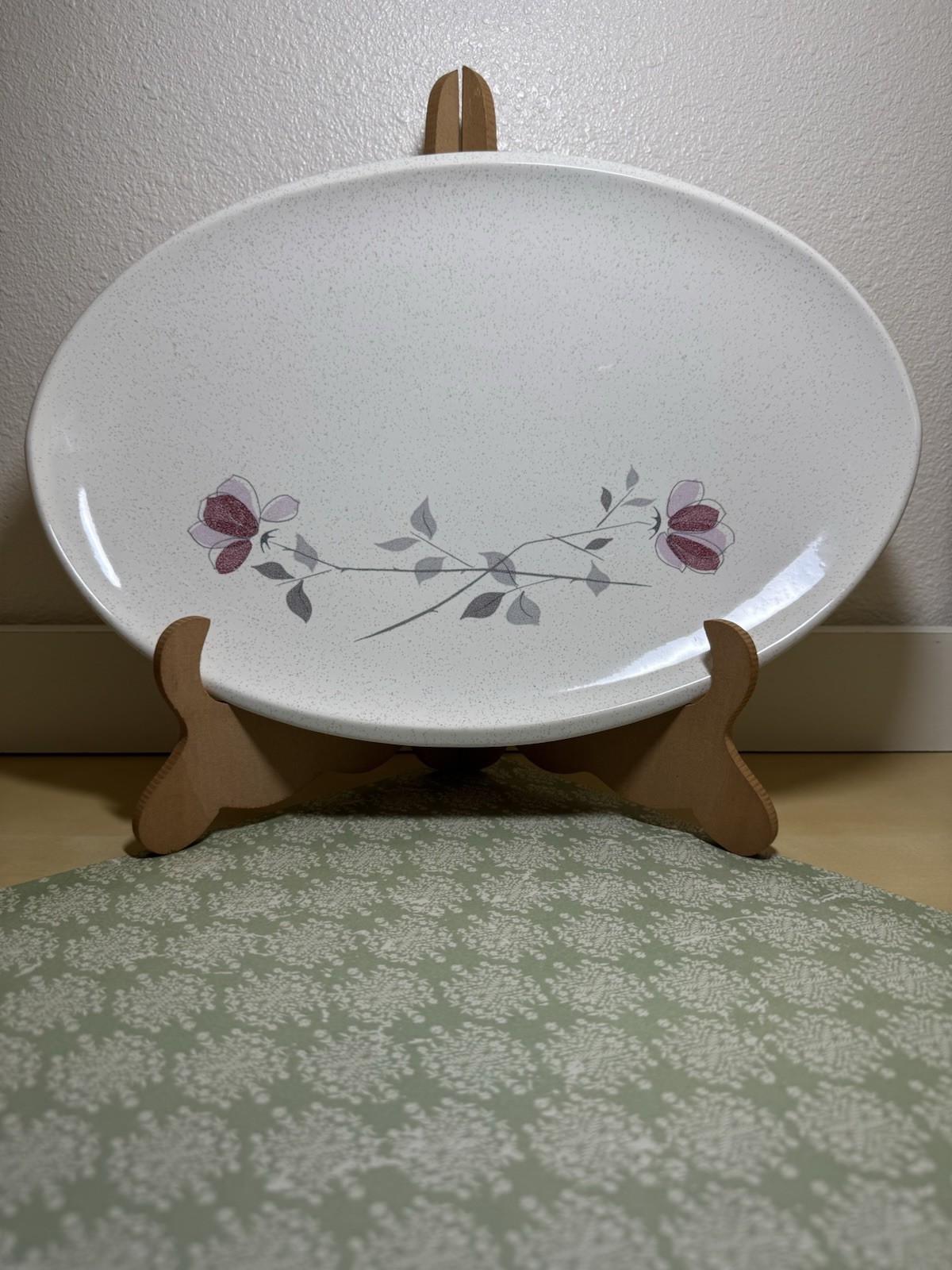 Franciscan Duet Rose 13” Oval Serving Platter USA c.1956-1967 FAST SHIPPING