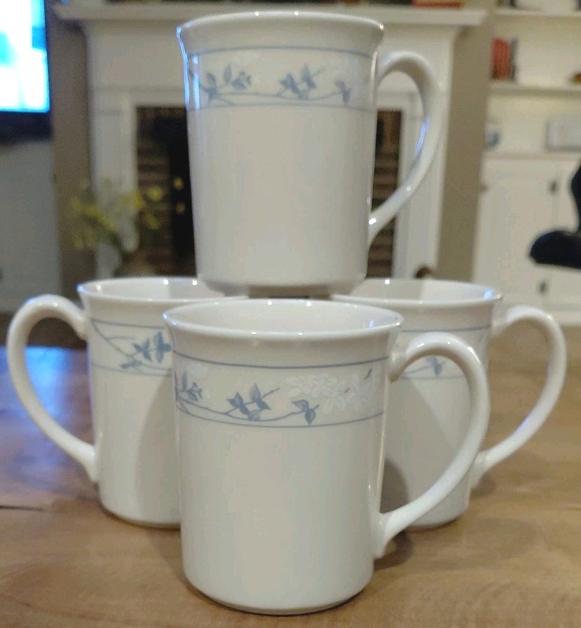 4-Vintage Corelle Corning Ware “FIRST OF SPRING” Tea Cups-Coffee Mugs Set Of 4