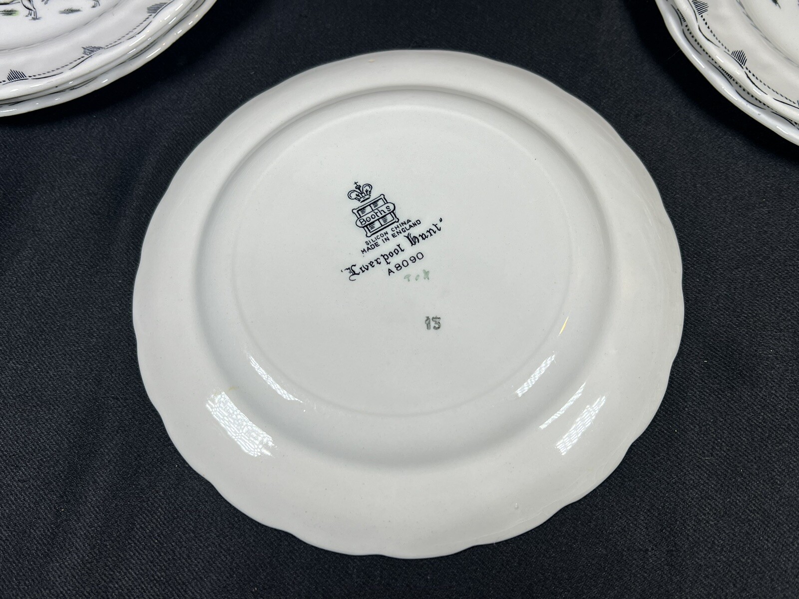 6 Rare ATQ Vintage 1920’s Booths Hand Painted Liverpool Hunt Plates A 8090 6.75”