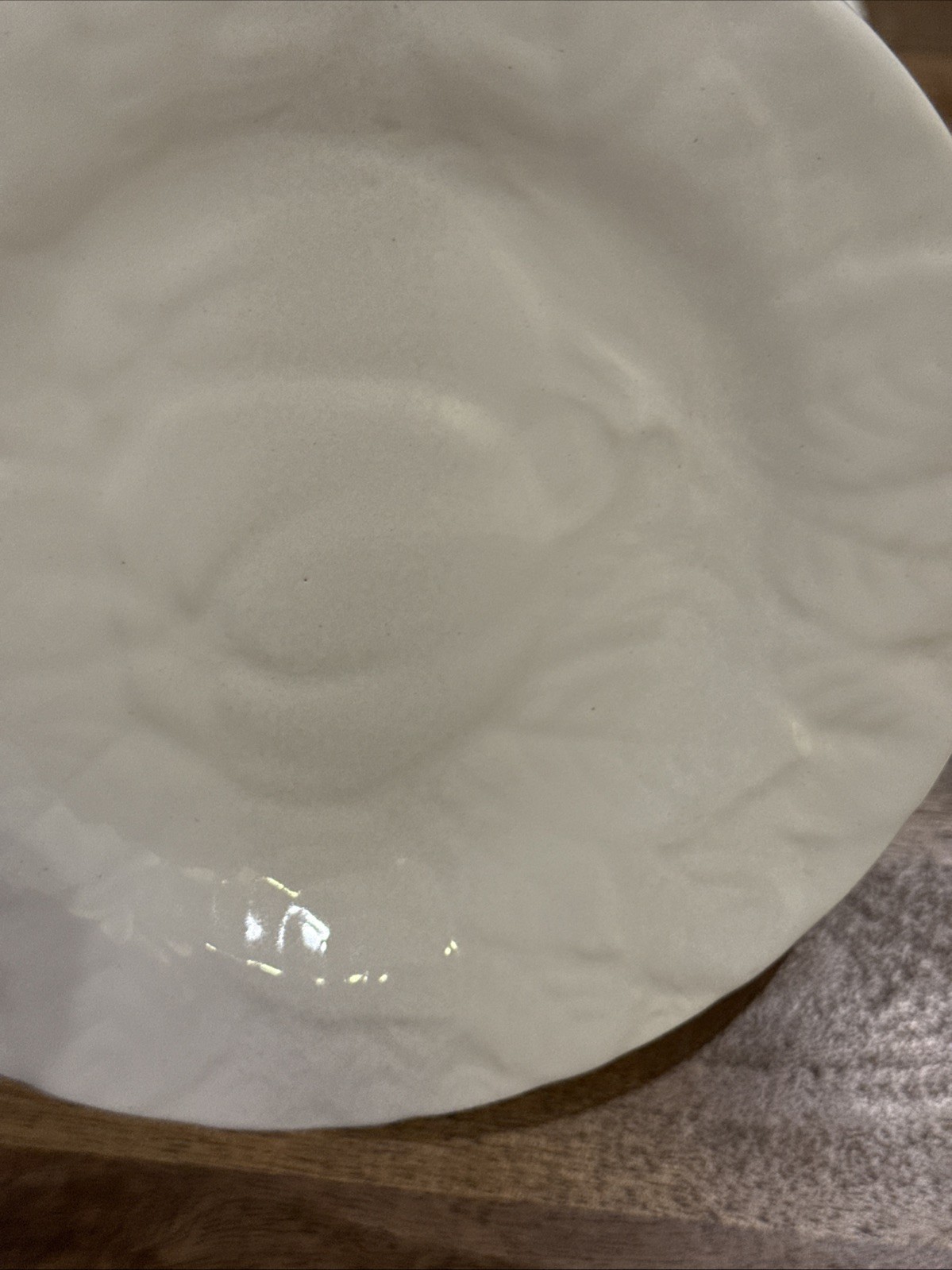 St. Clement Made in France Set of Six Plates Embossed with Fruit VTG 7 7/8″ side
