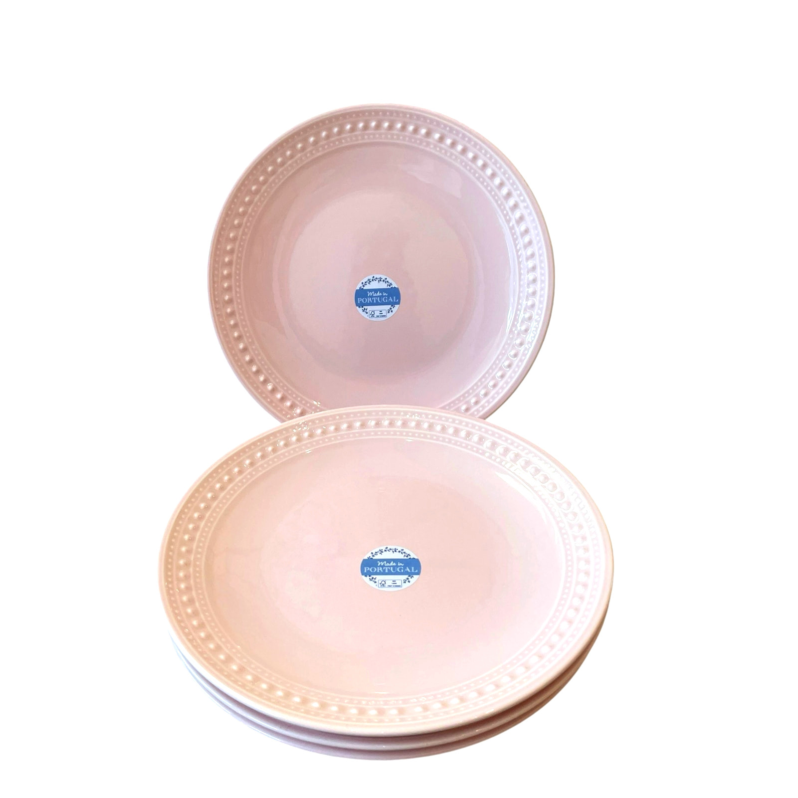 MATCERAMICA Portugal Pink Salad Plates 9in Set of 4 Ceramic NEW