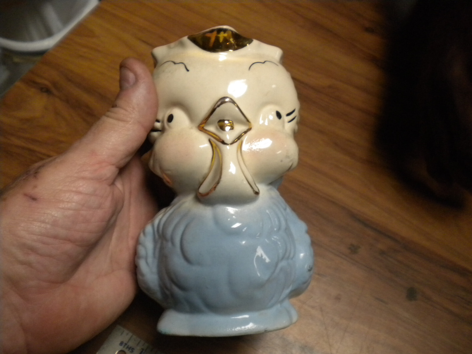 Vintage Shawnee Pottery Ugly Chicken Bird Pitcher American Bisque , see picture