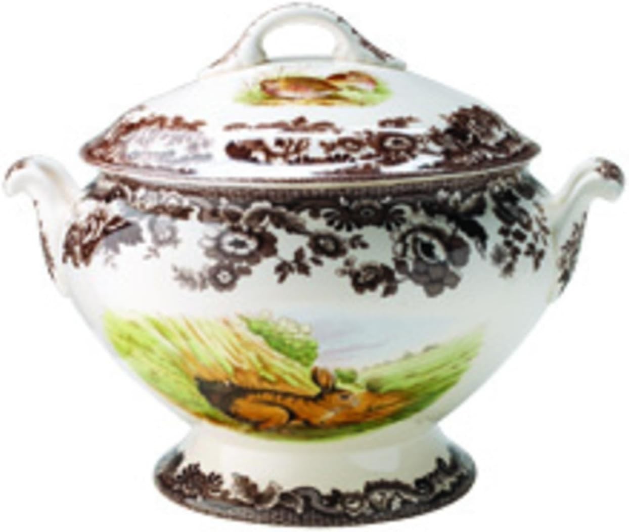 NEW – Spode Woodland 4.25 quart Covered Soup Tureen *CRACKED* – FREE SHIPPING!!!
