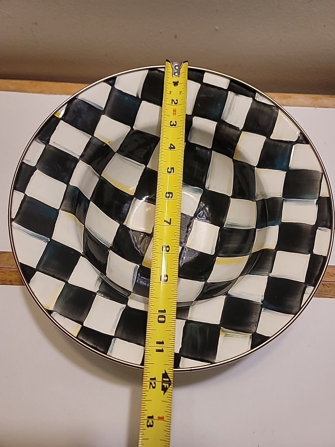 HTF MacKenzie-Childs Courtly Check Large/Deep Snack Dip Bowl EUC!