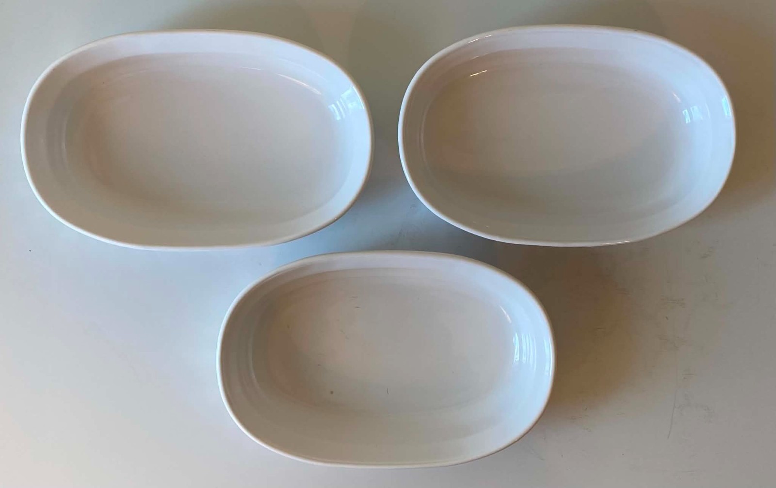 Used Corningware Baking Dish F-15-B, 15 Oz, French White Oval with Plastic Lid