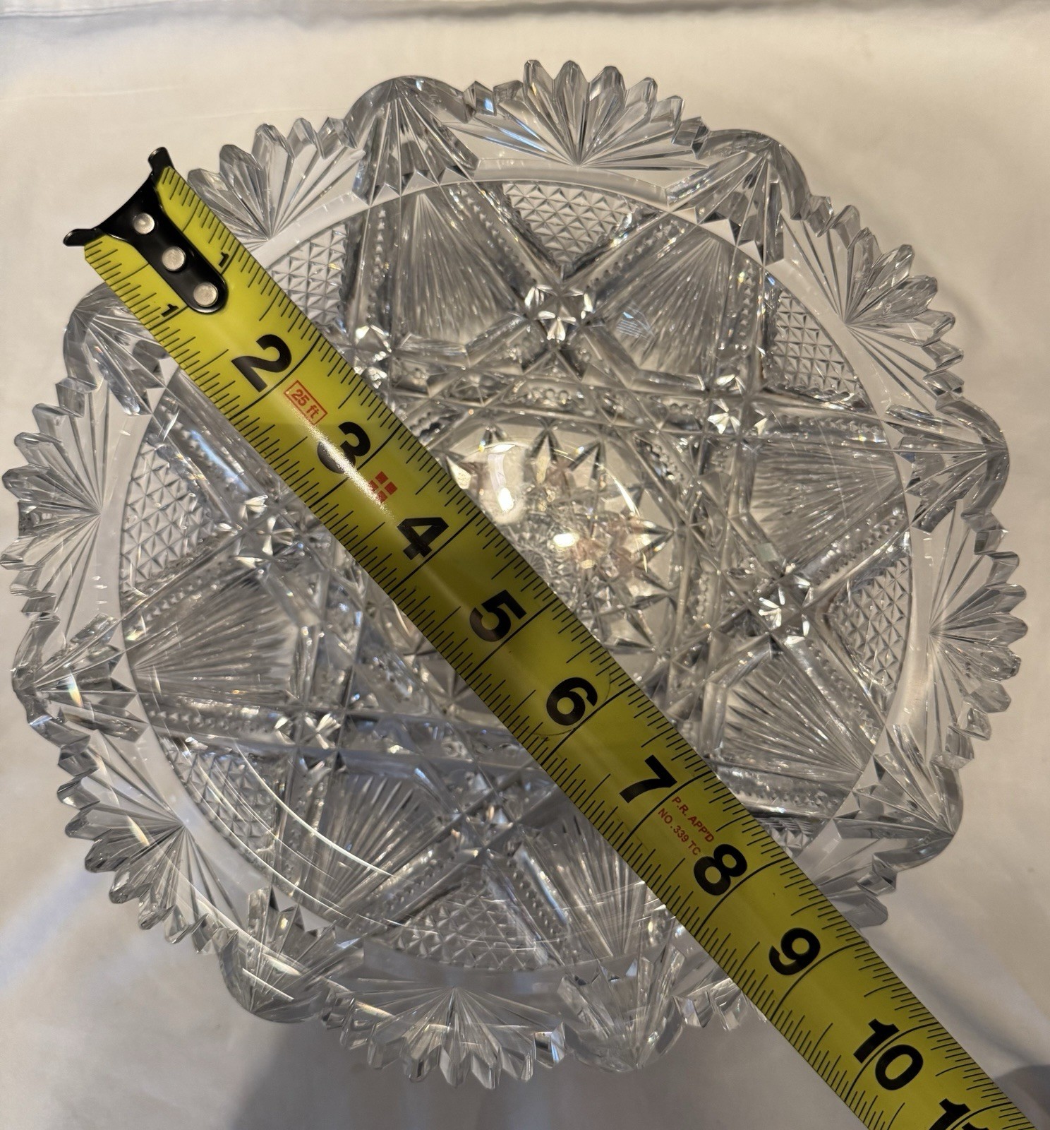 9” American Brilliant Period Crystal Glass Cut Bowl