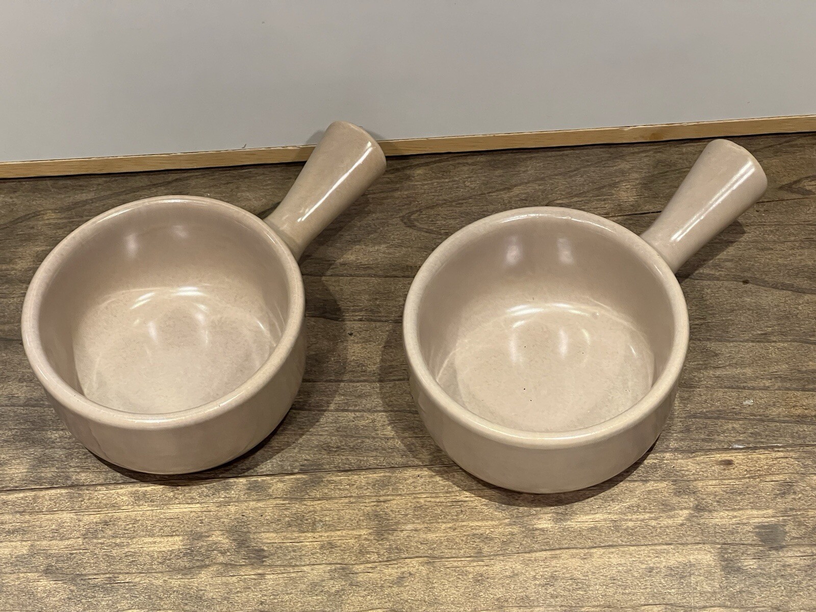 VTG La Solana Clay Pottery Individual Serving Casserole Bowls W/ Pink Lids Set 2