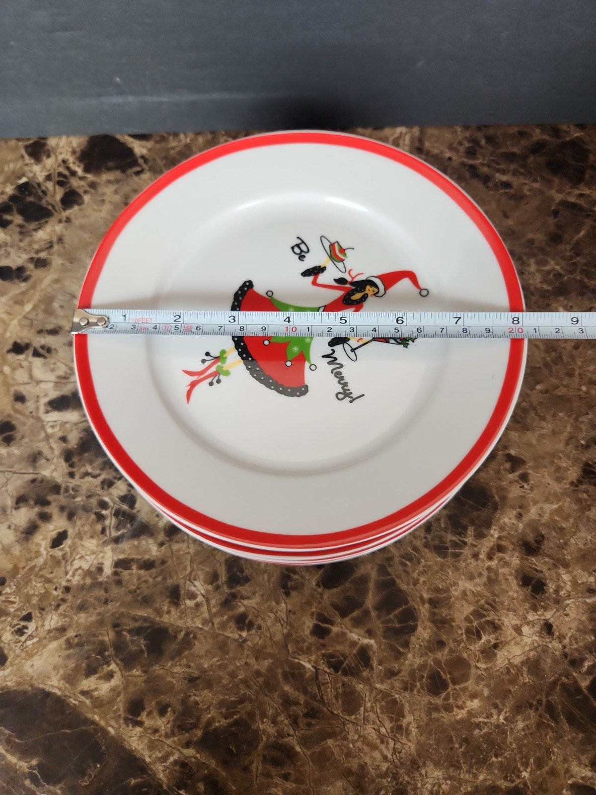 Set Of 8 Christmas Dessert Plates At Home Tis The Season 8″ Holiday Cocktails