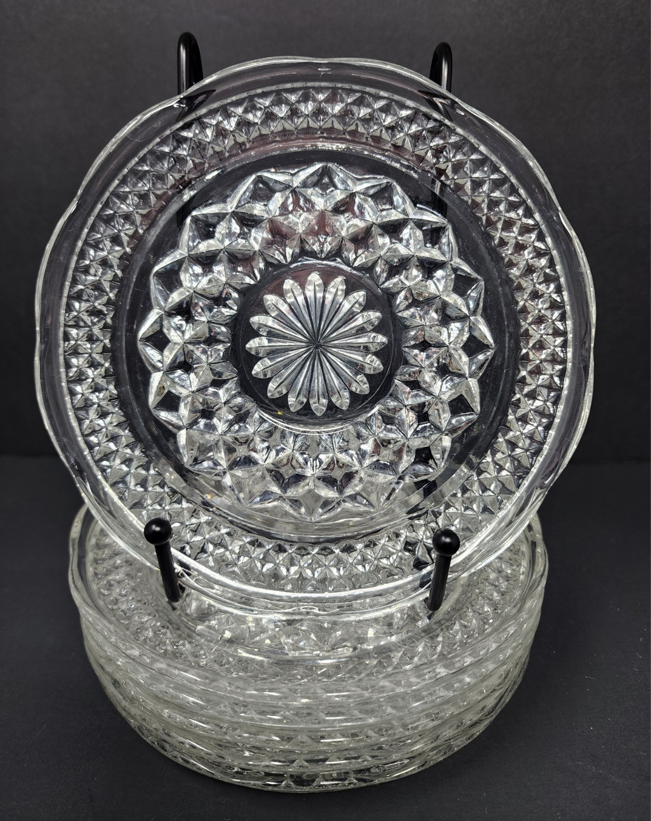 Set of 6 Anchor Hocking Wexford Bread Butter Dessert 6″ Plates Scalloped Edges