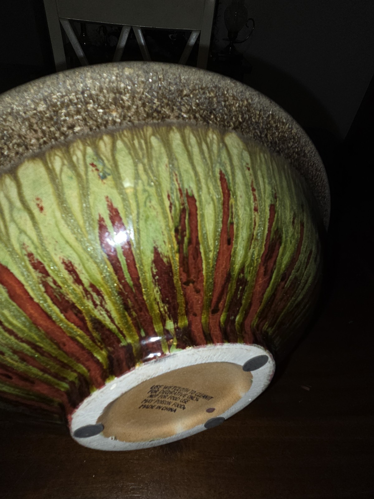 Vintage Inspired Drip Glaze Pottery Bowl, Mod, Boho, Mid Century Vibe