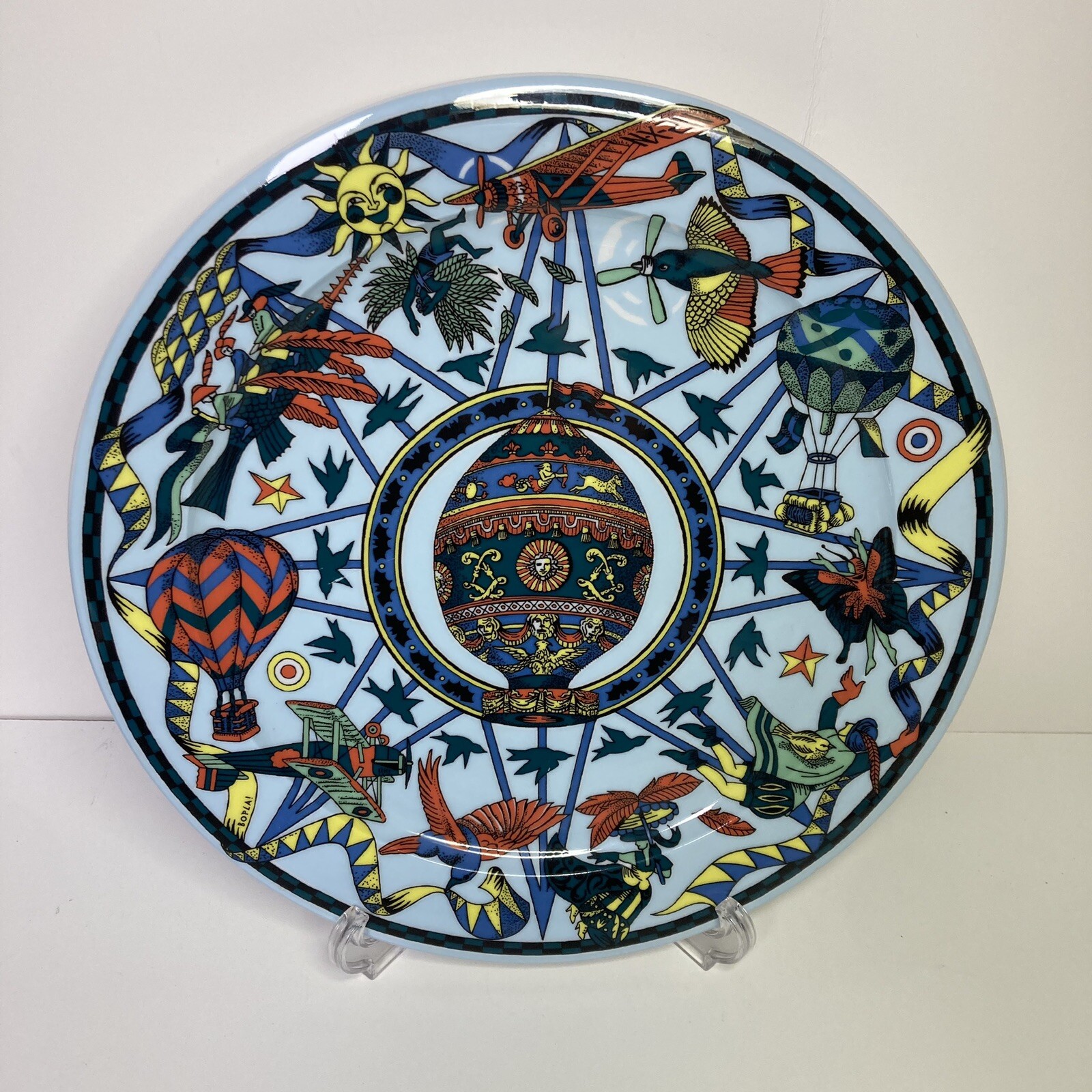 BOPLA Langenthal 12.25″ Charger / Chop Plate VOYAGE FLYING Hot Air Balloon Blue