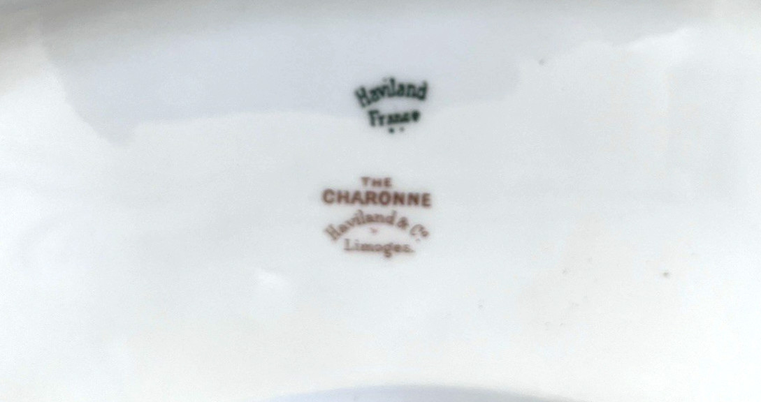 HAVILAND Limoges Charonne 20″ oval serving platter w/ wells. Limoges