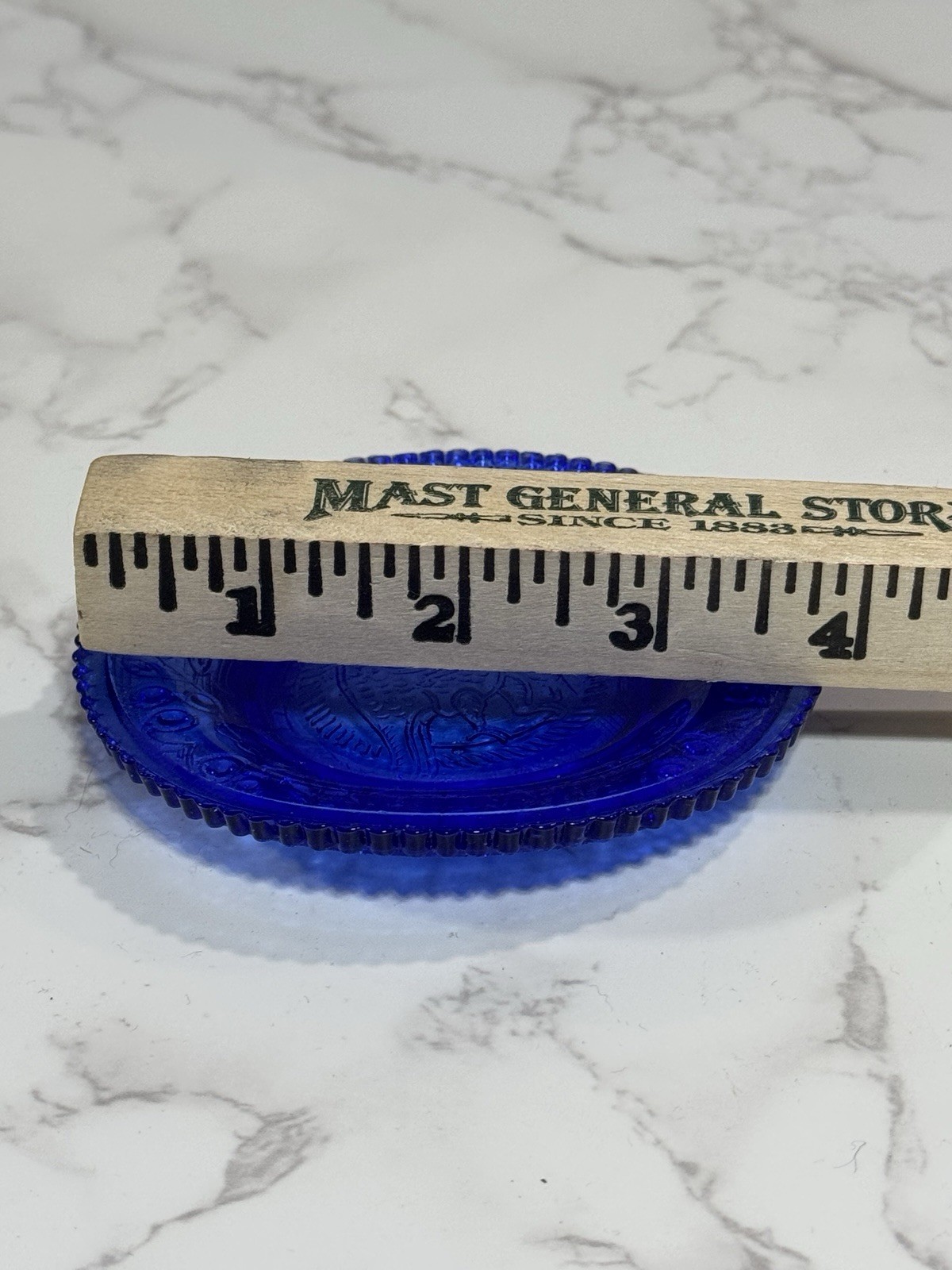 vintage cobalt blue Depression Glass Plate- 20’s-50’s-Eagle W/ Decorative Border