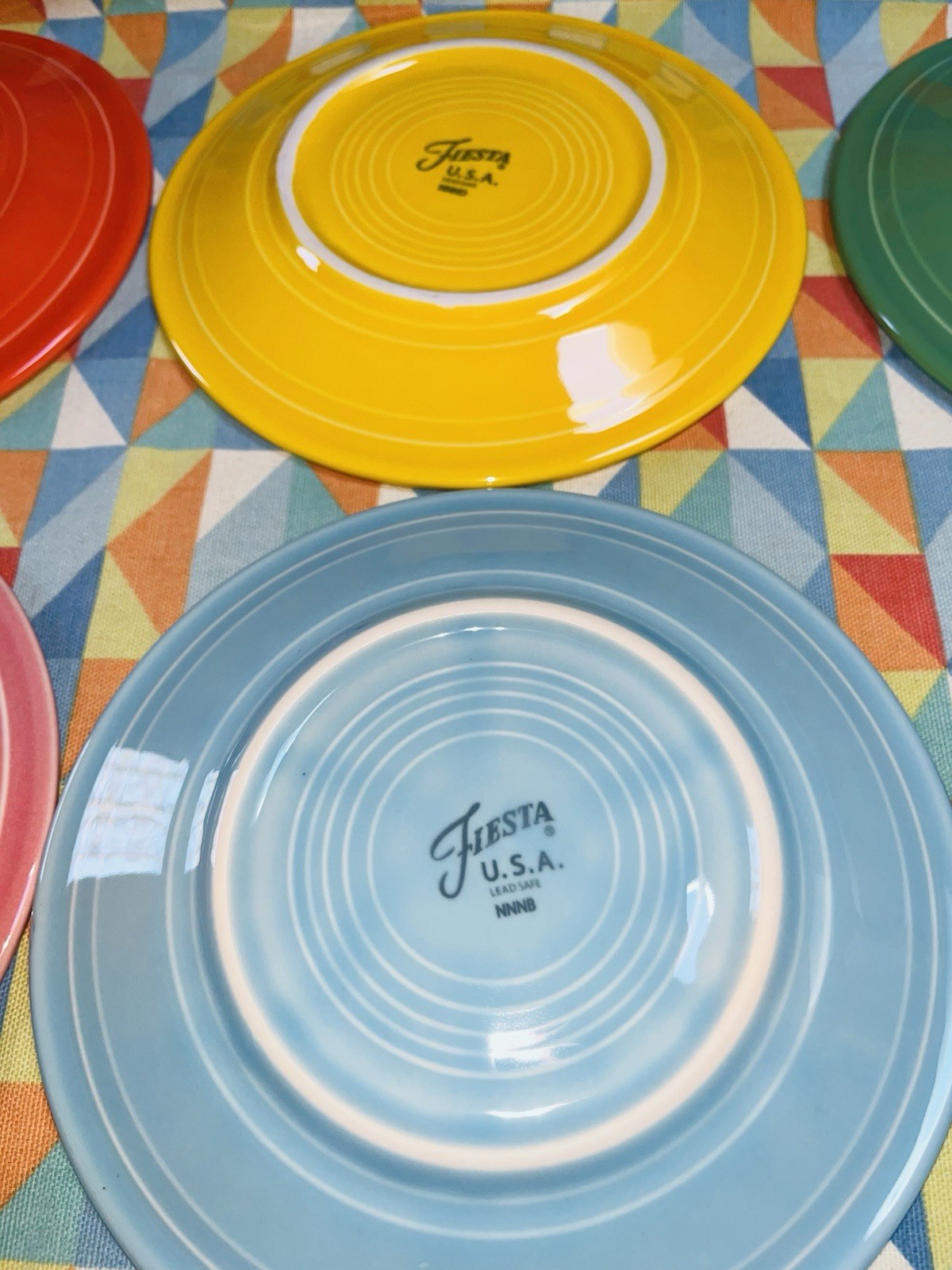NEW FIESTA set 8 SALAD APPETIZER PLATES RAINBOW MIX 7.25″ FIESTAWARE FREE SHIP