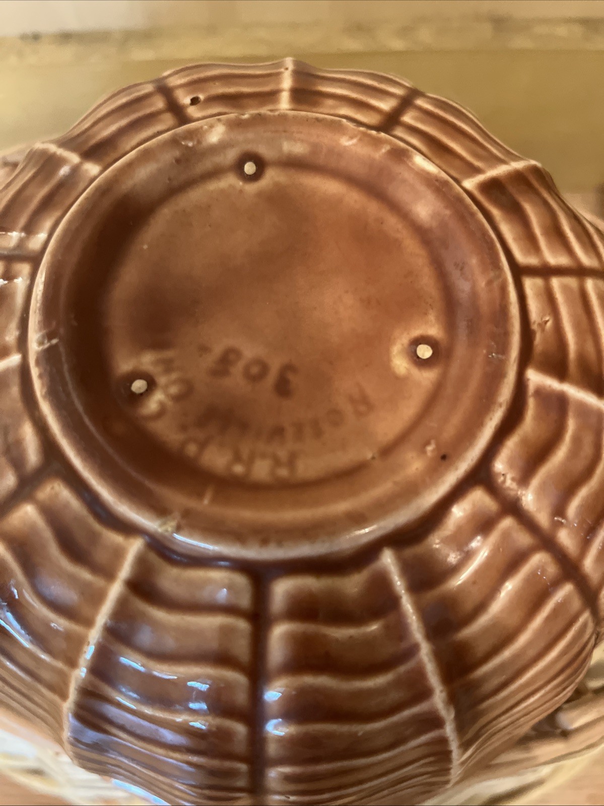R. R. P. Co. Roseville Ohio Bowl 8 1/2” Light Brown