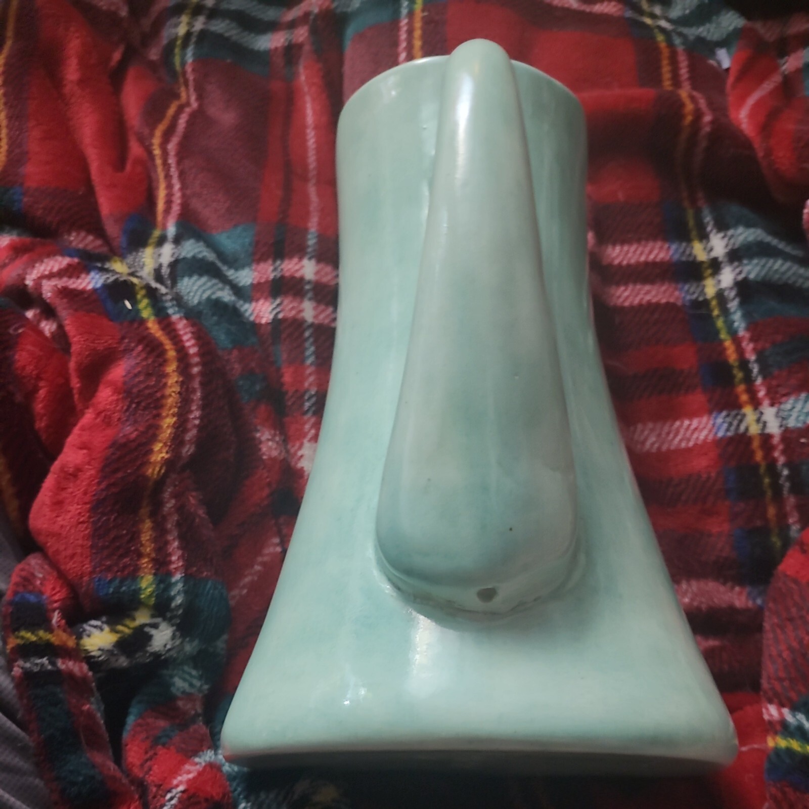 Vintage Ceramic Water Pitcher 9-in Tall 6″ Wide Signed On Bottom