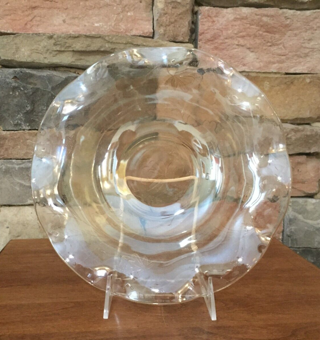 Carnival Glass~Marigold~Iridescent~Ruffled~9½” Fruit Dish