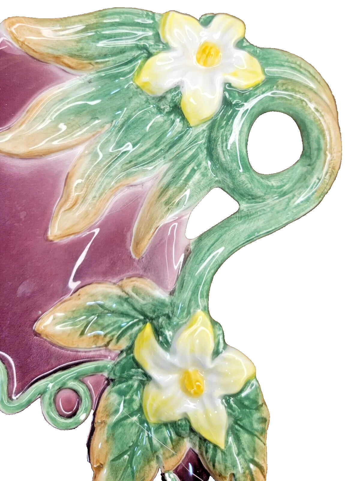 Vintage Fitz & Floyd MCM Purple Eggplant Canapé Plate – Spoon Rest – Wall Decor