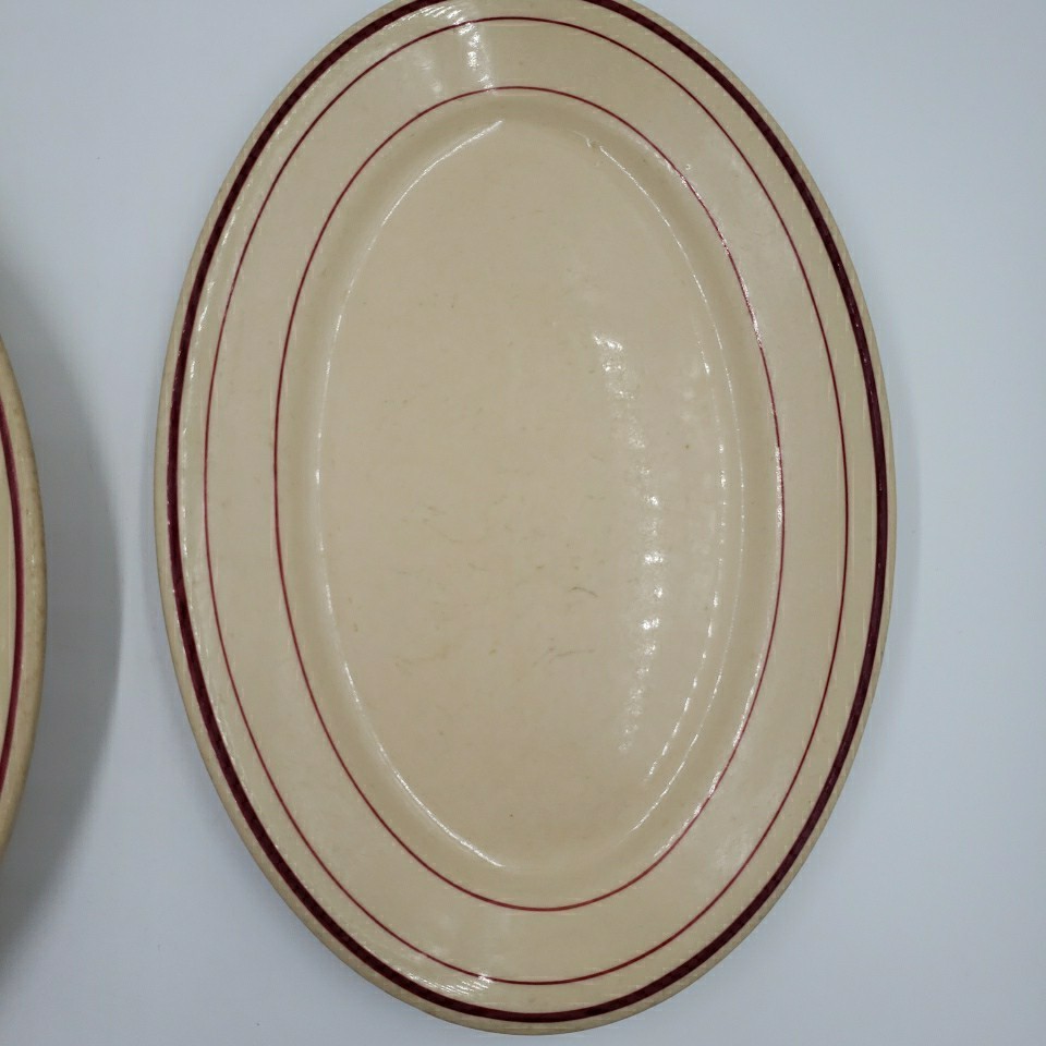 Clarks Store Fixture Co Wellsville China Oval Plate Platter 2PC Flint Michigan