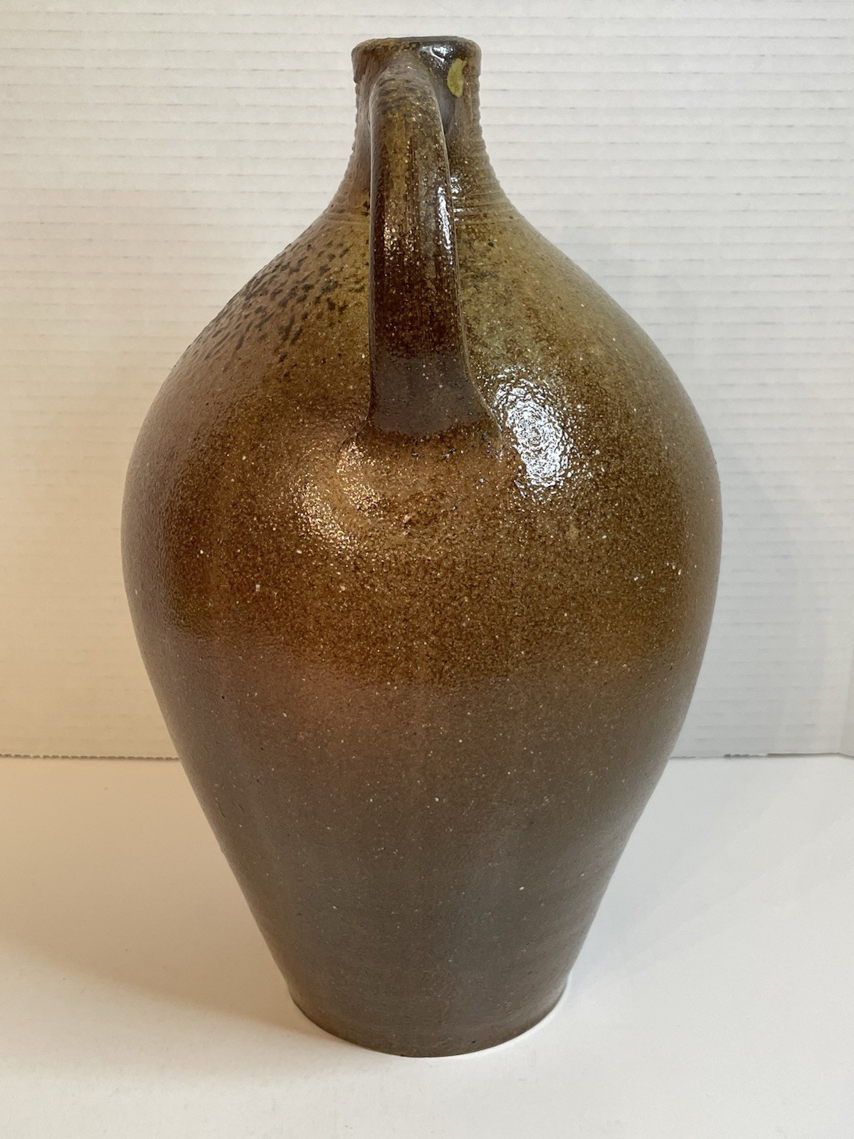 Vintage Large 12.5” Mark Hewitt North Carolina Pottery Jug Incised Cobalt Flower
