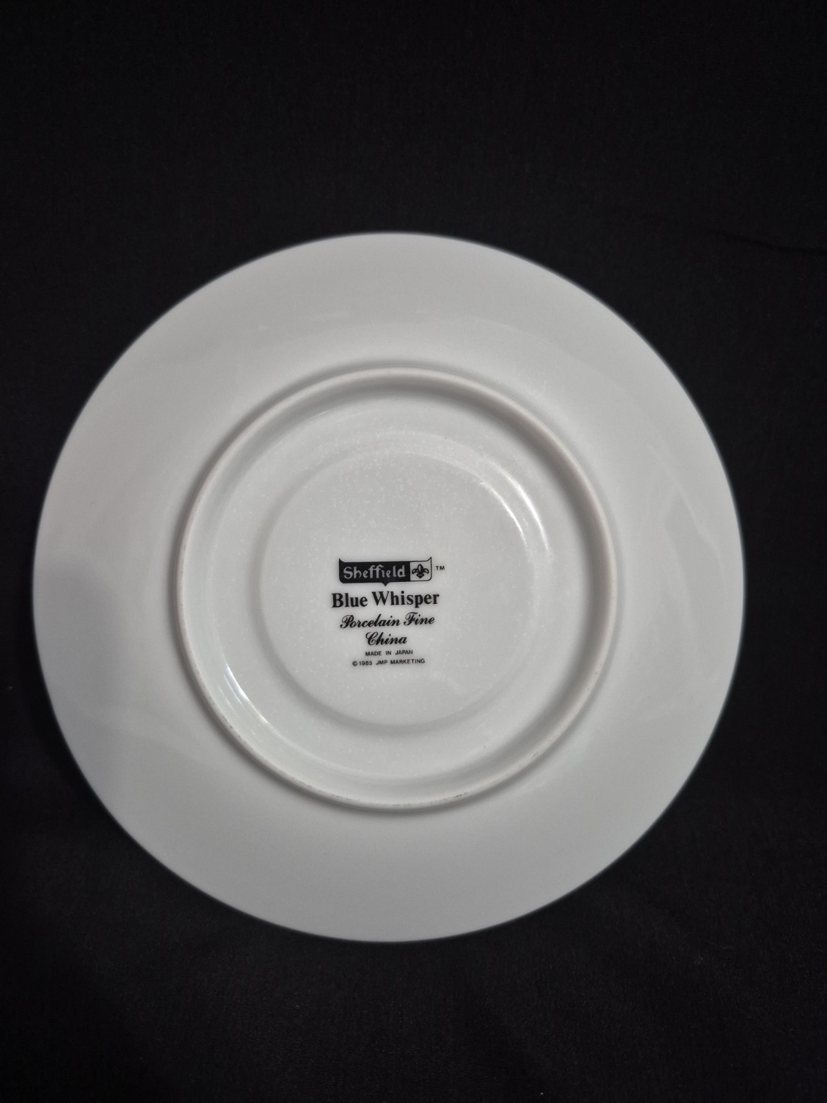 VINTAGE 1985 SHEFFIELD BLUE WHISPER CHINA TEACUP & SAUCER SET OF 3