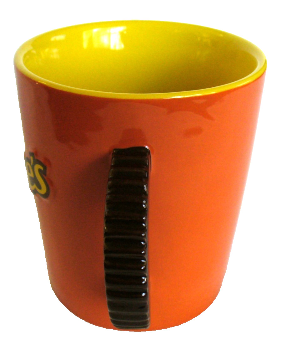 New~3D~HERSHEY’S~Fitz&Floyd~REESES~Coffee~MUG~Brown Grooved Handle~4″ x 3.75″