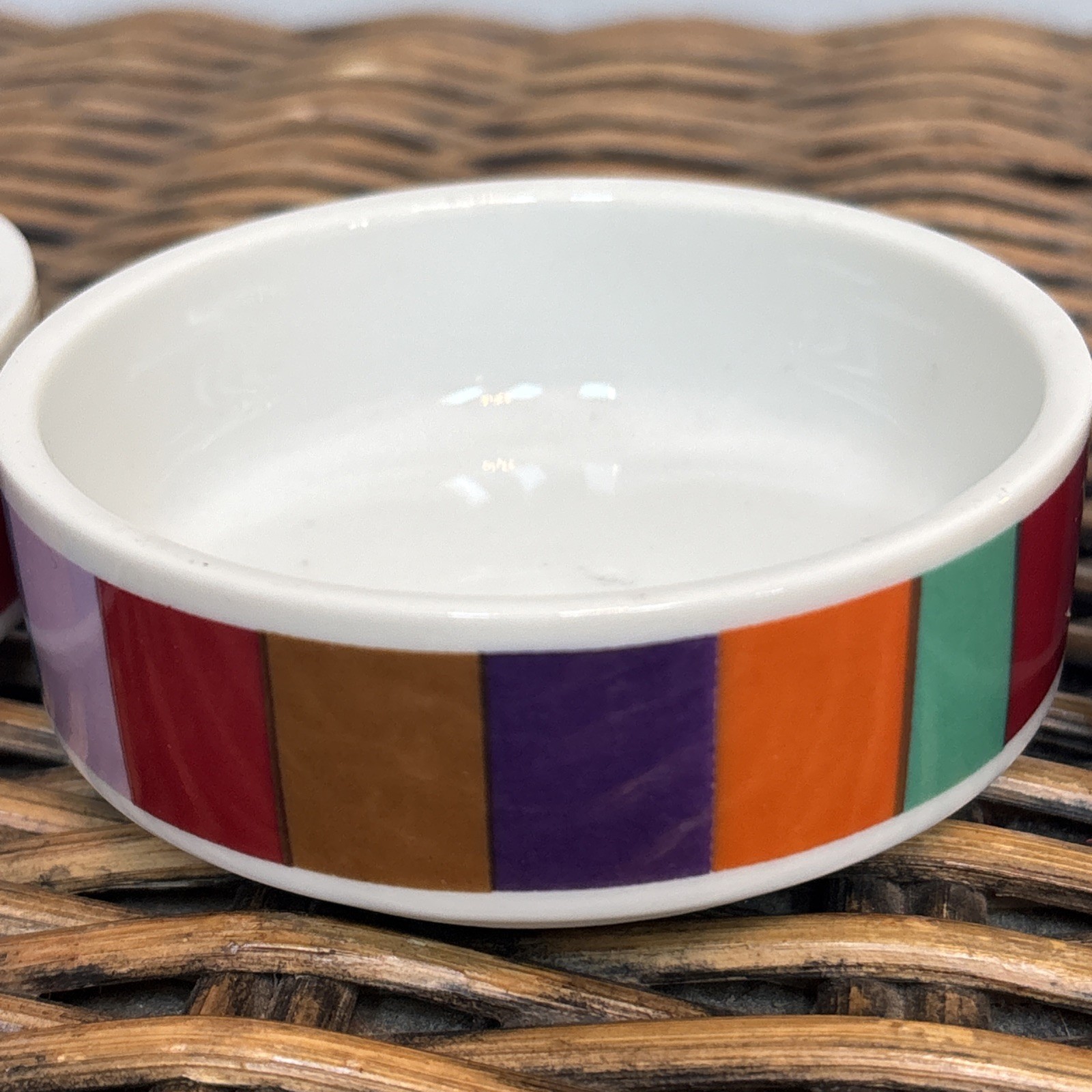 3 Vintage SAN REMO Colorblock Stripe Tapas Party Dishes by IMPERIAL Japan Spade