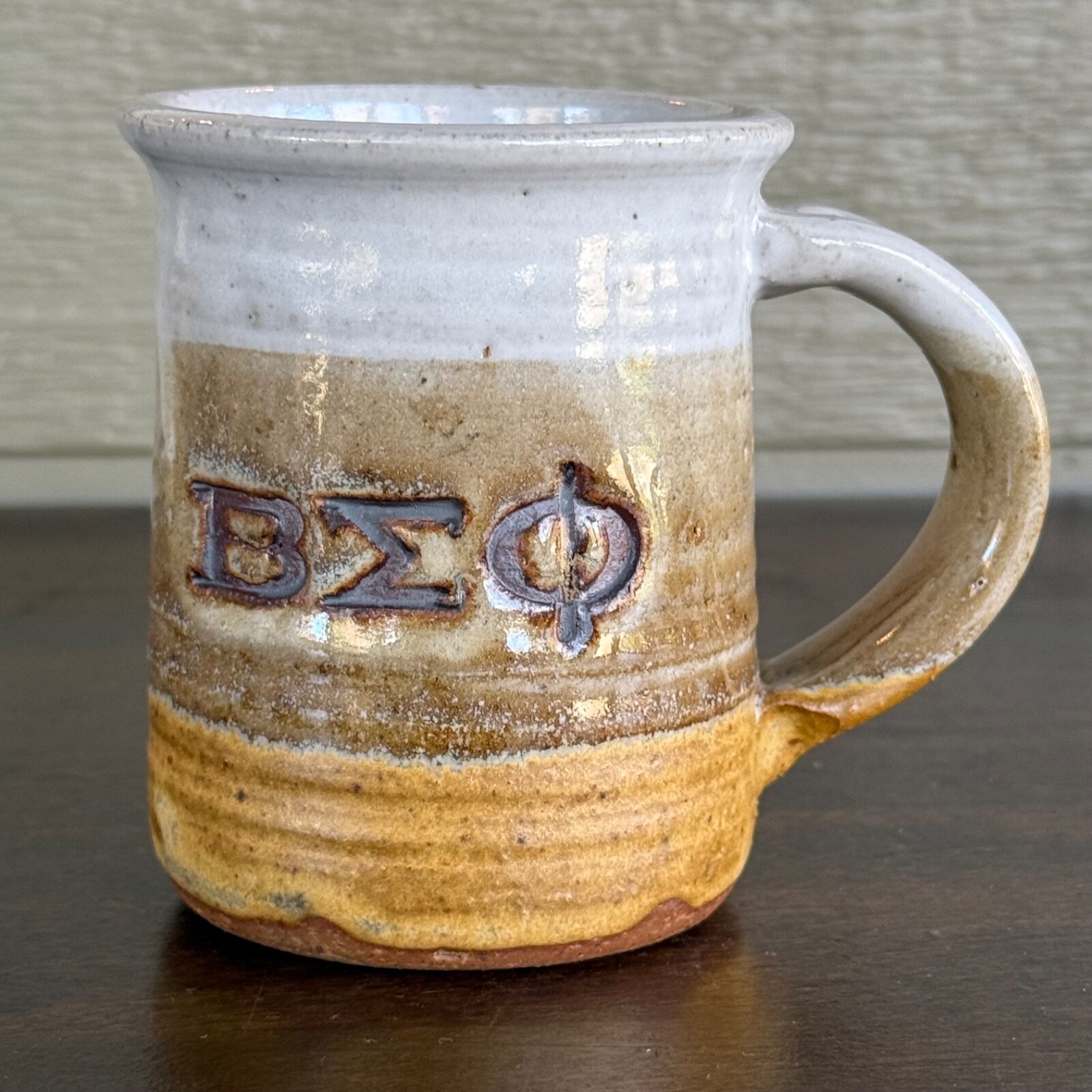 Vintage Barry Jepson Studio Art Pottery Coffee Mug 1980 Beta Sigma Phi Kansas