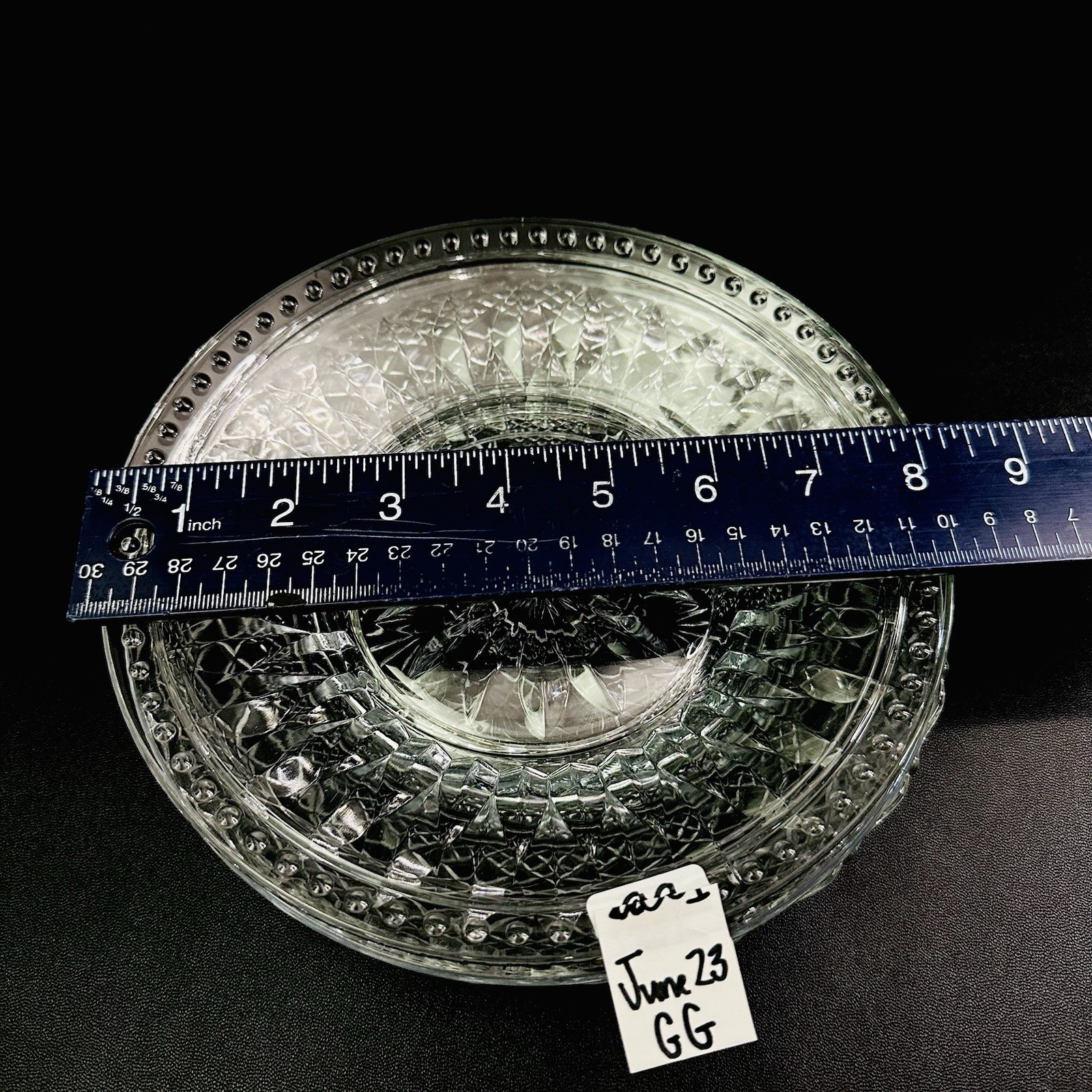 4 vtg Clear Glass Luncheon Plates Mismatched Mixed Salad Dessert Plate set 8″