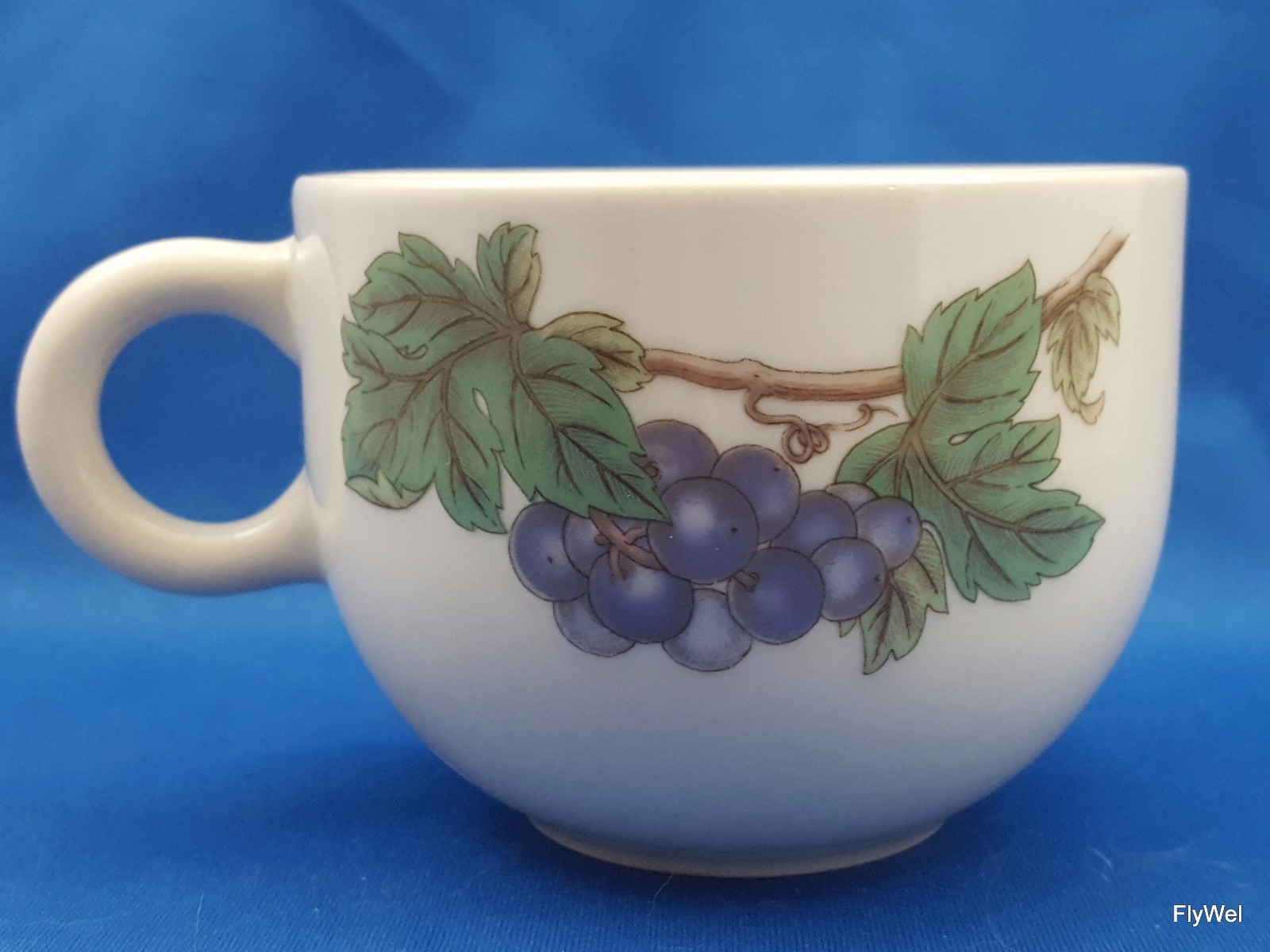 Noritake Epoch Wholesome Cup and Saucer 8 Oz Cream Stoneware Fruit and Leaves