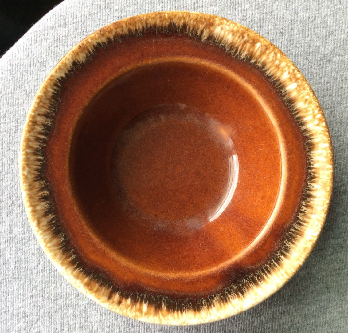 Vintage Hull Pottery Brown Drip Glaze Set of 4 Small Bowls Oven Proof USA