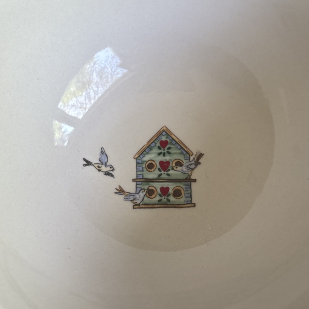 Thompson Pottery Birdhouse 6” Cereal Soup Bowls Set Of 4 vintage collectible EUC