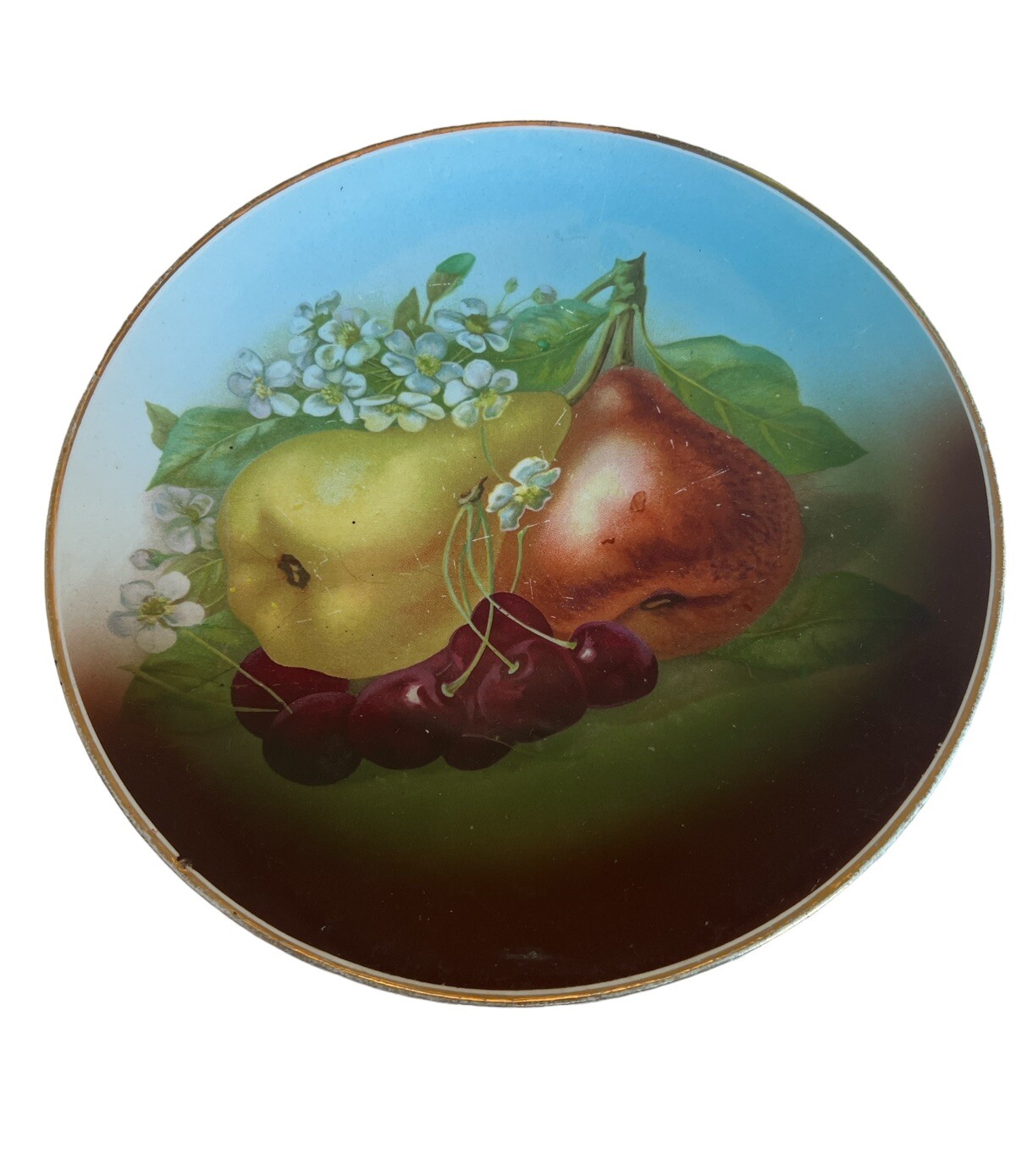 VINTAGE Ceramic Fruit Wall Hanging Plates Decorative Set Of 4 Varies Sizes