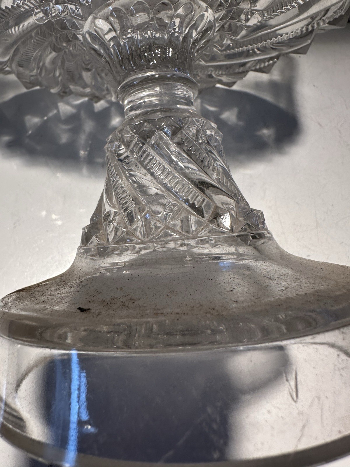 Antique EAPG Cut & Pattern US Glass Co. Compote Bar & Diamond Richards & Hartley