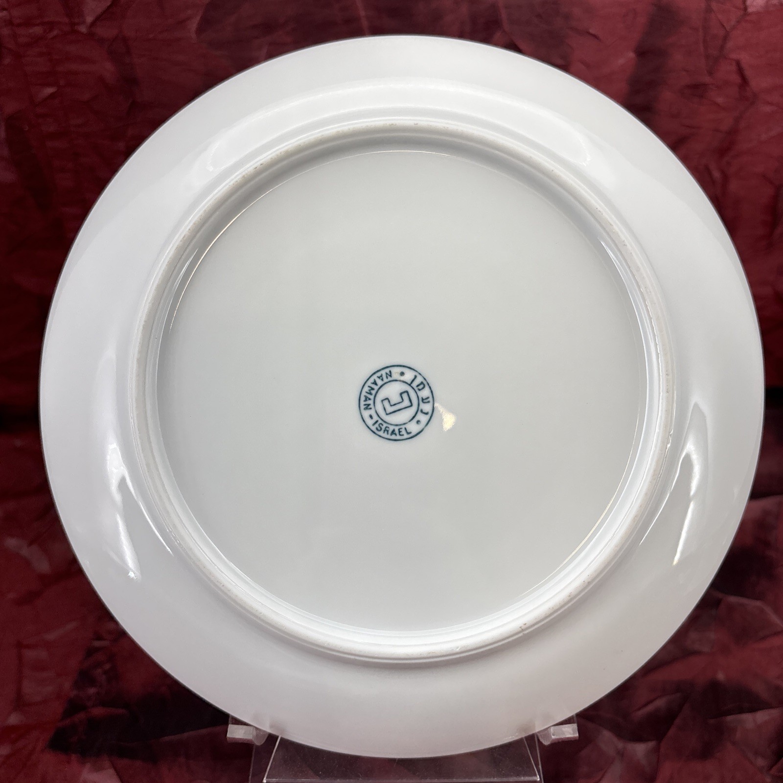 Vintage Naaman Israel Fine Porcelain Fruit Design Plates Set of 5 Gold Trim EUC