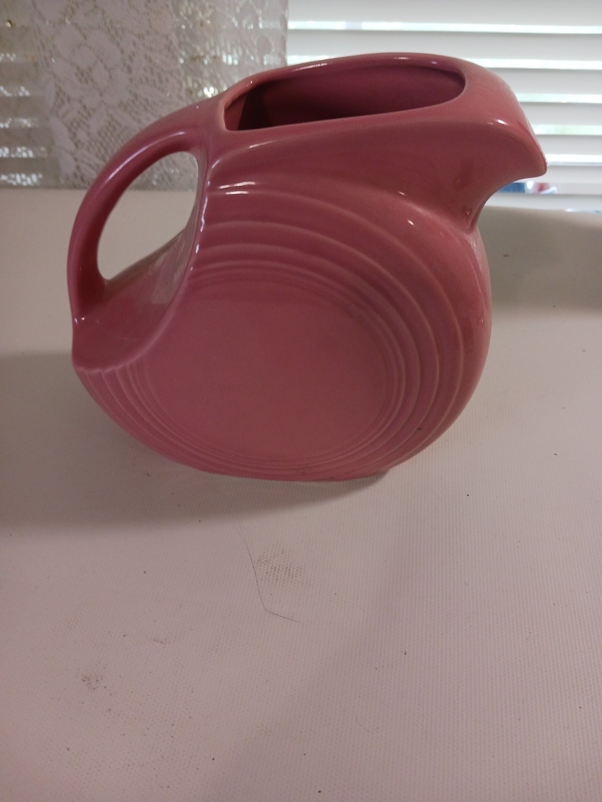 Fiesta Pink Disc Pitcher 5-1/2 Inches Tall