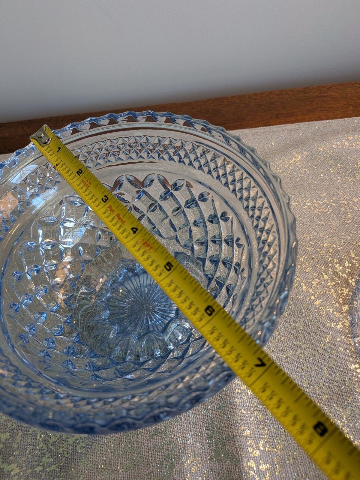 Anchor Hocking WEXFORD Vtg Sapphire Light Blue Footed Compote w/ Lid Candy Dish