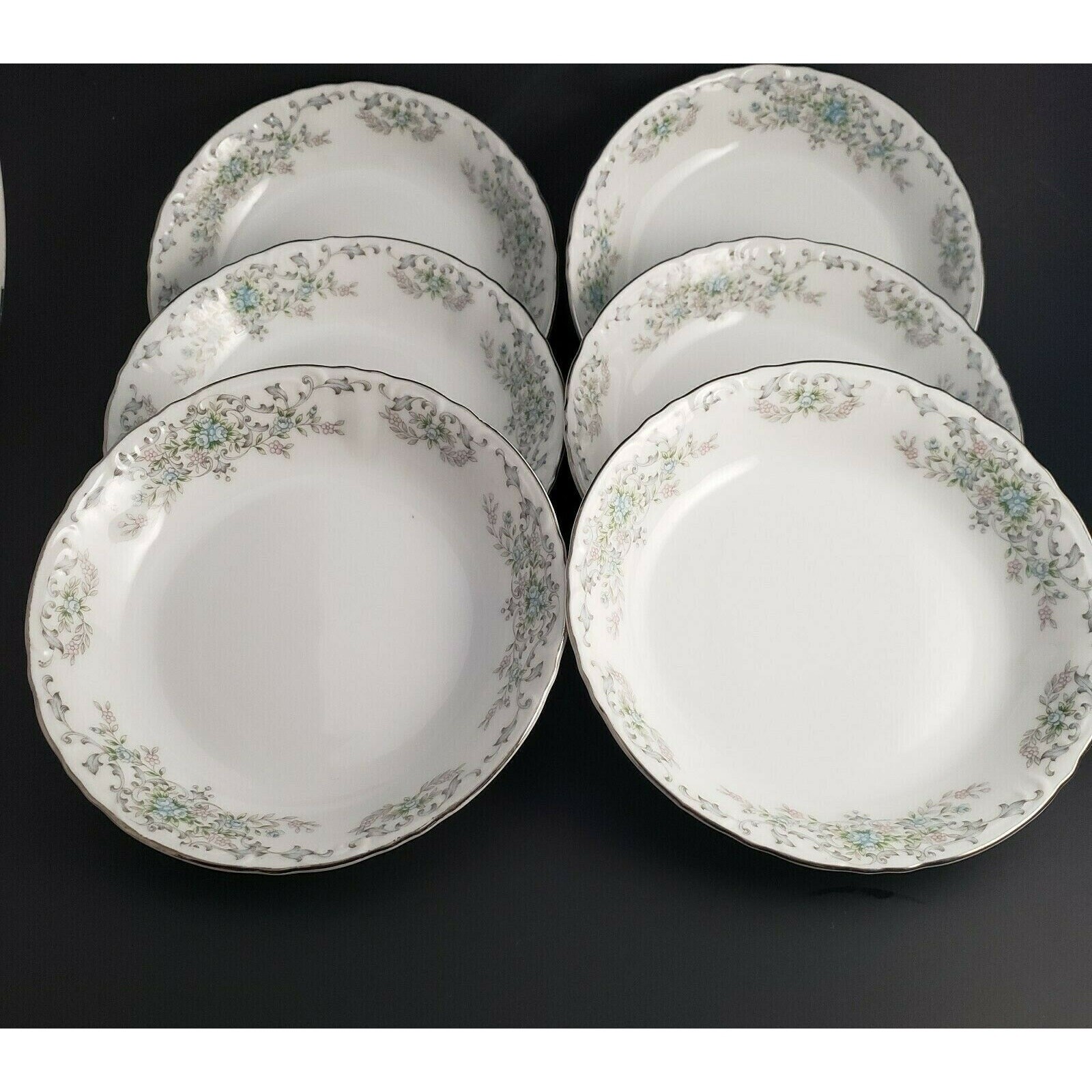 Theresa by NORLEANS 6 Fruit-Dessert Sauce Bowls PLUS 2 bread & butter plates
